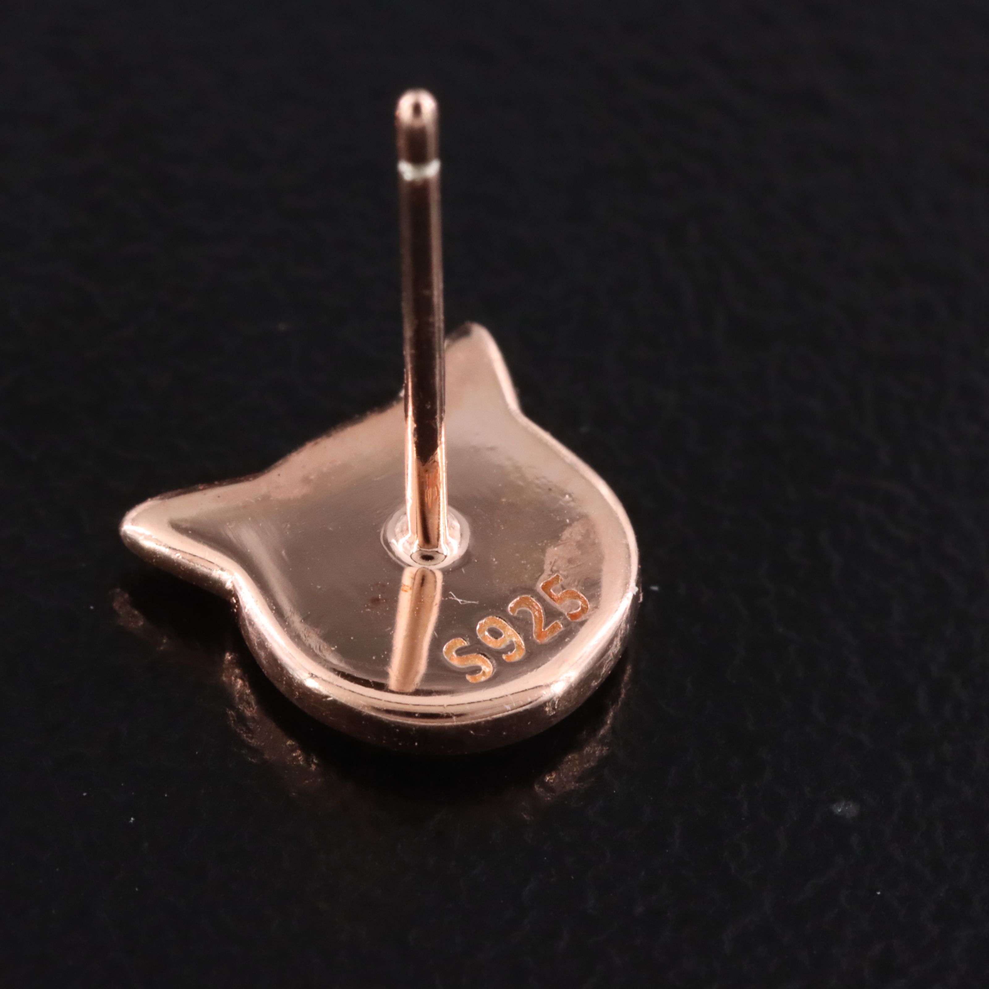 Sterling Opal Cat Stud Earrings