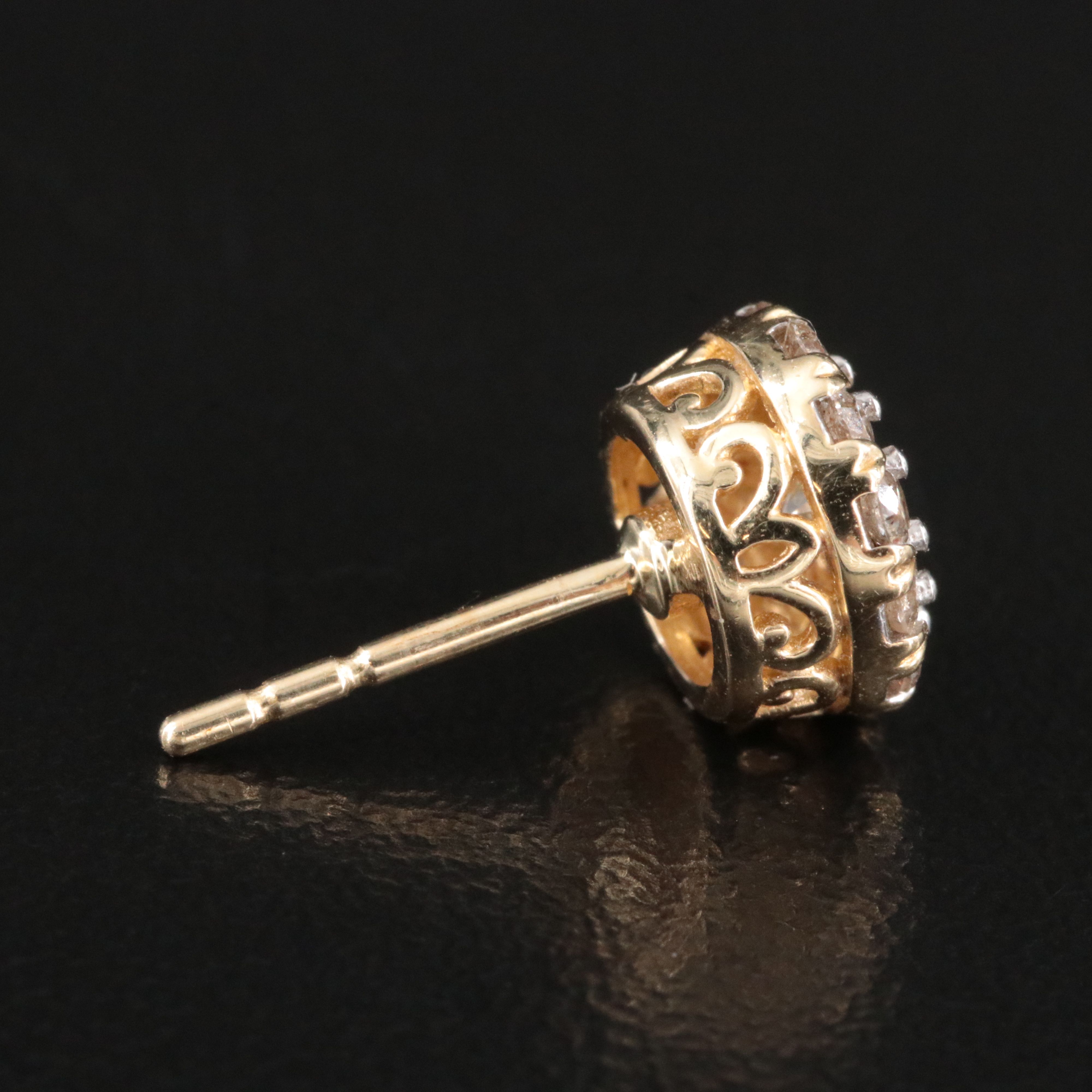 10K 1.00 CTW Diamond Halo Earrings