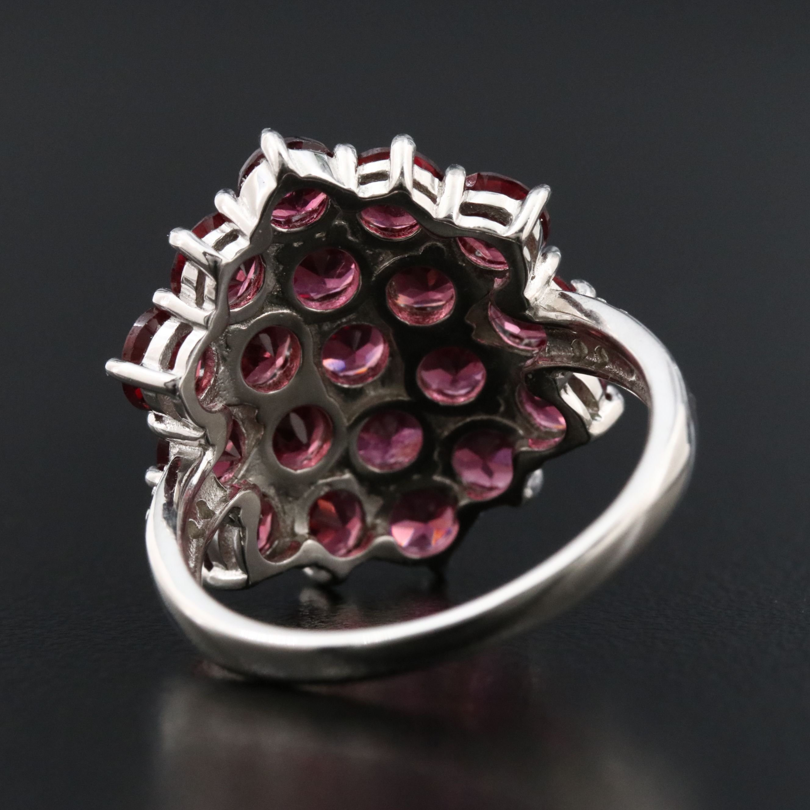 Sterling Garnet and CZ Ring
