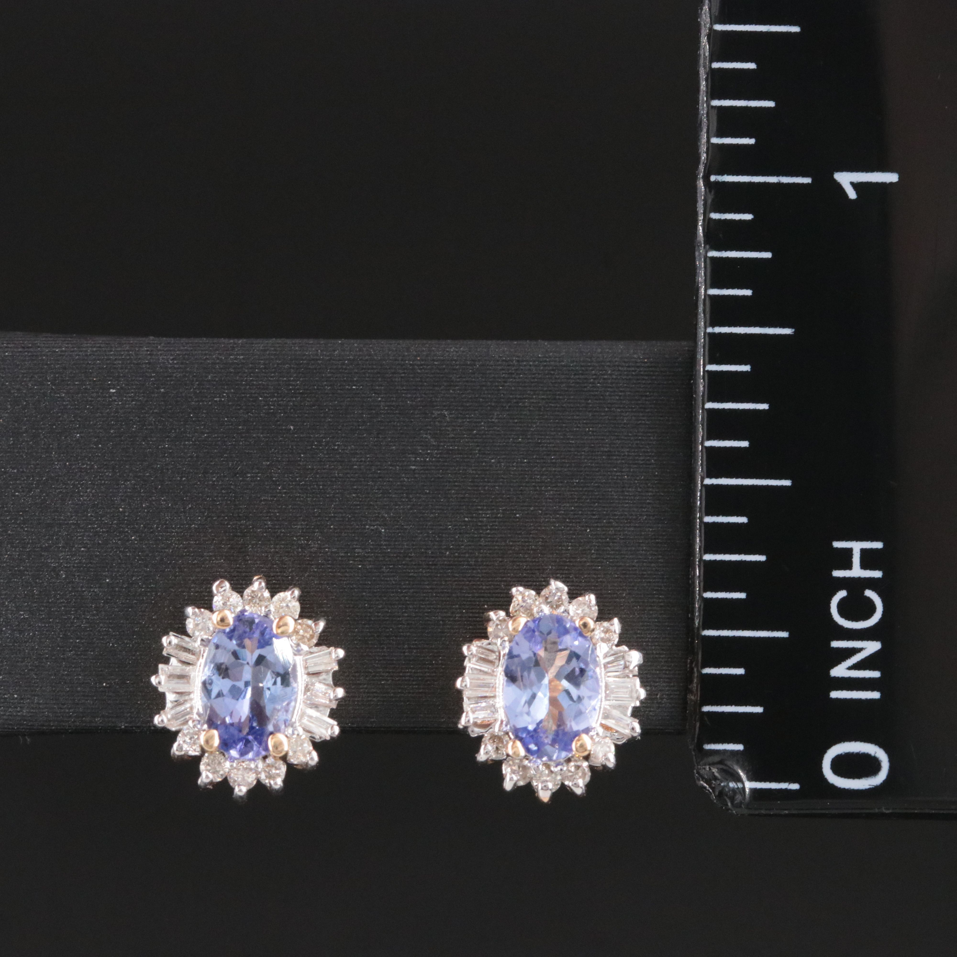 10K Tanzanite and Diamond Earrings