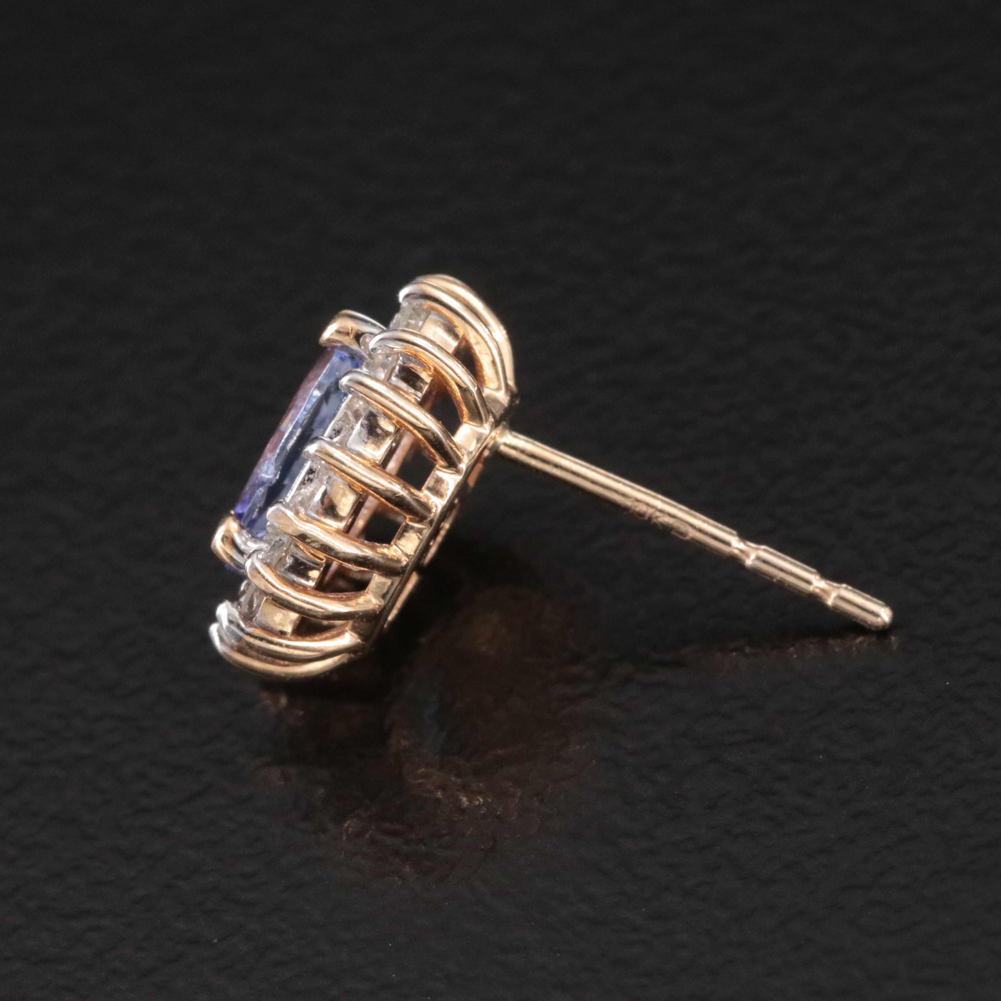 10K Tanzanite and Diamond Earrings