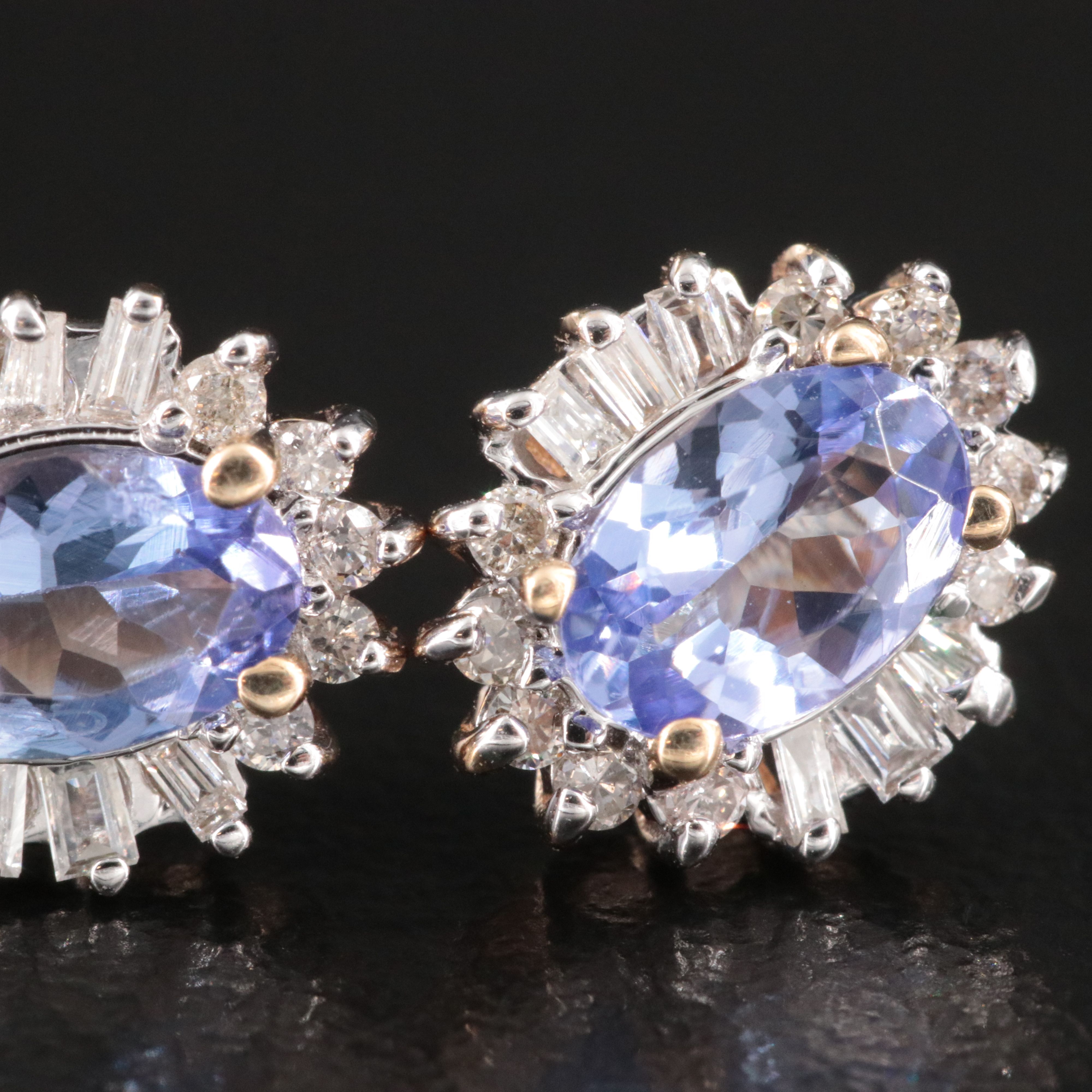 10K Tanzanite and Diamond Earrings