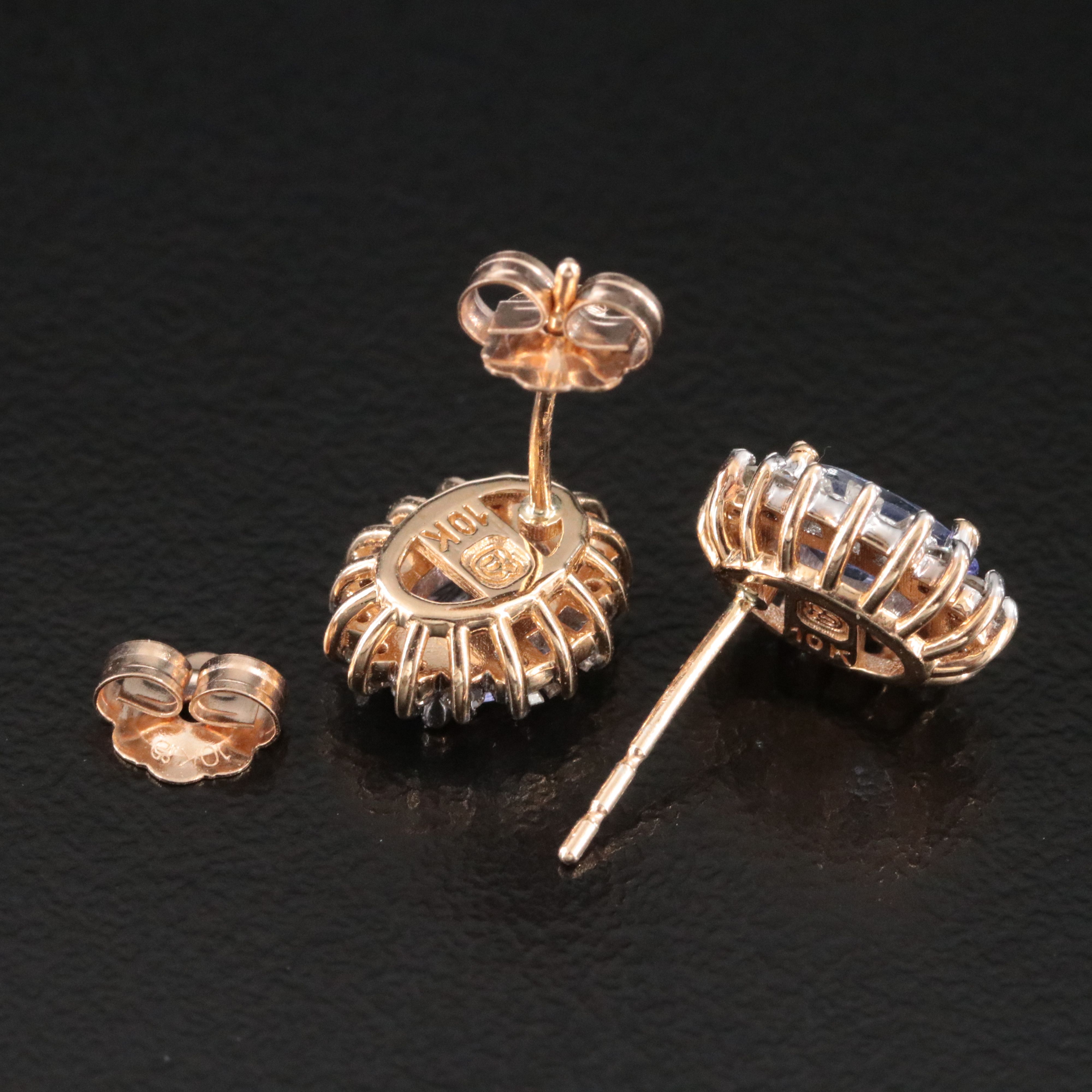 10K Tanzanite and Diamond Earrings