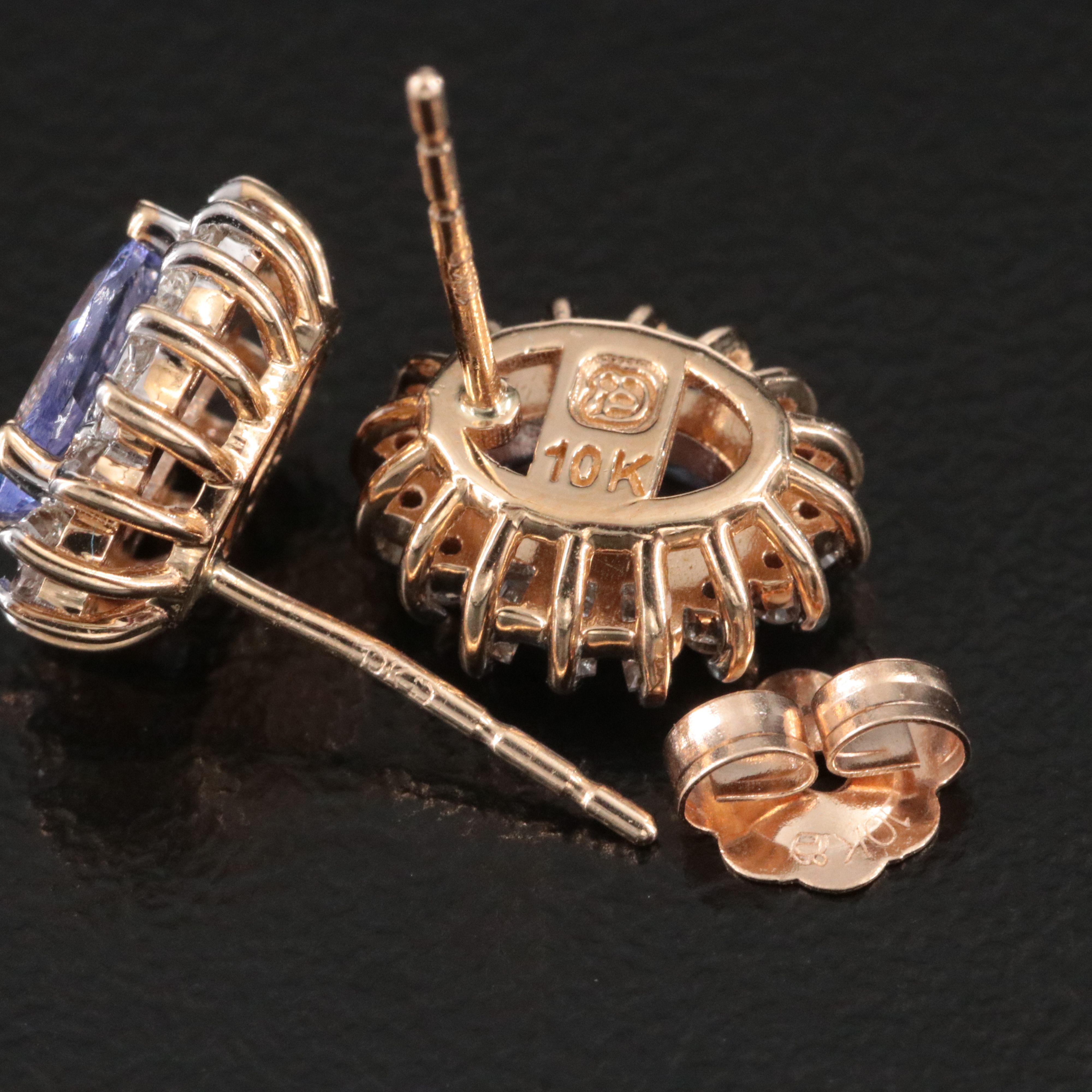 10K Tanzanite and Diamond Earrings