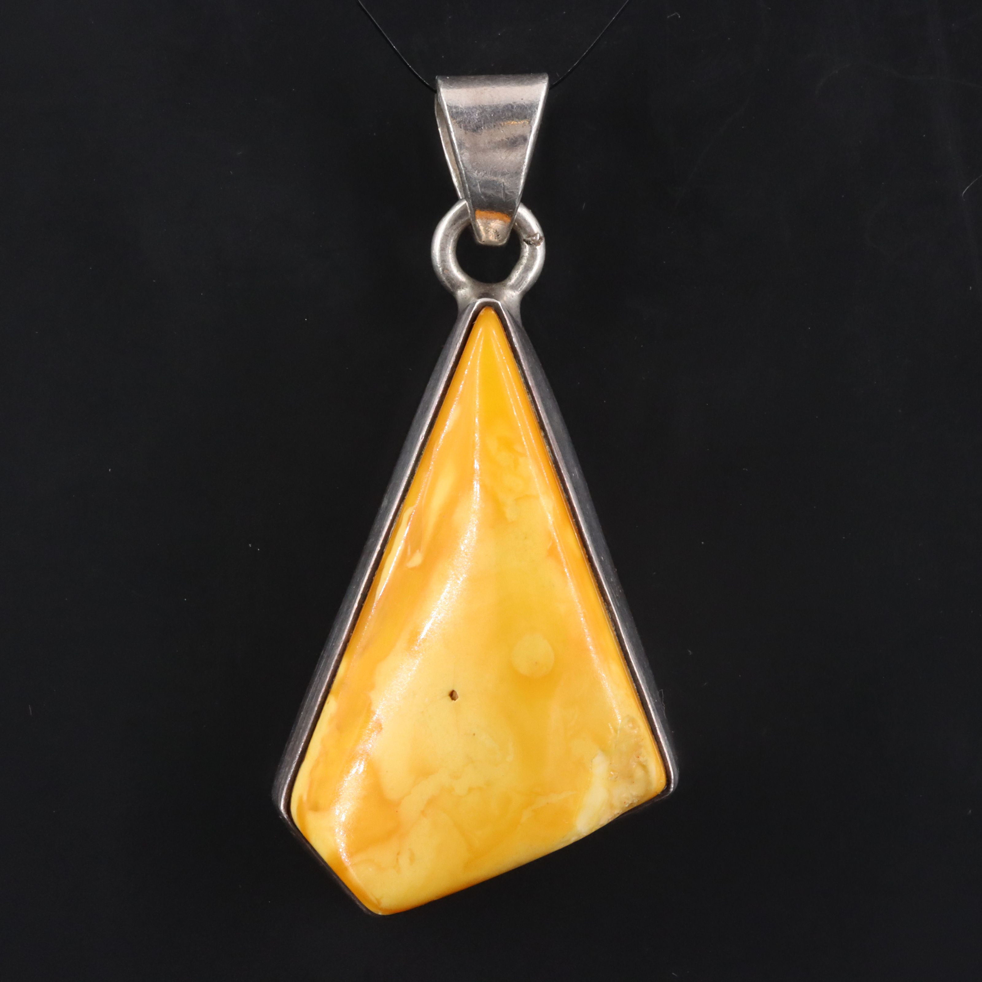 Sterling Amber Pendant