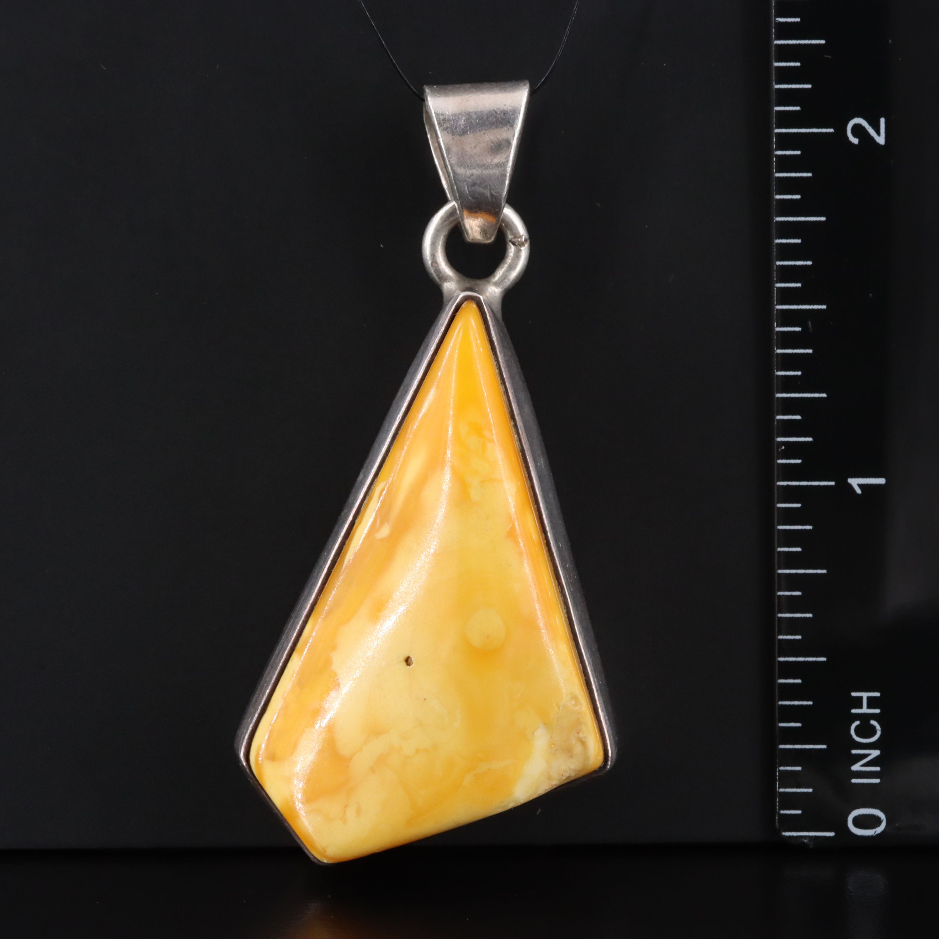 Sterling Amber Pendant