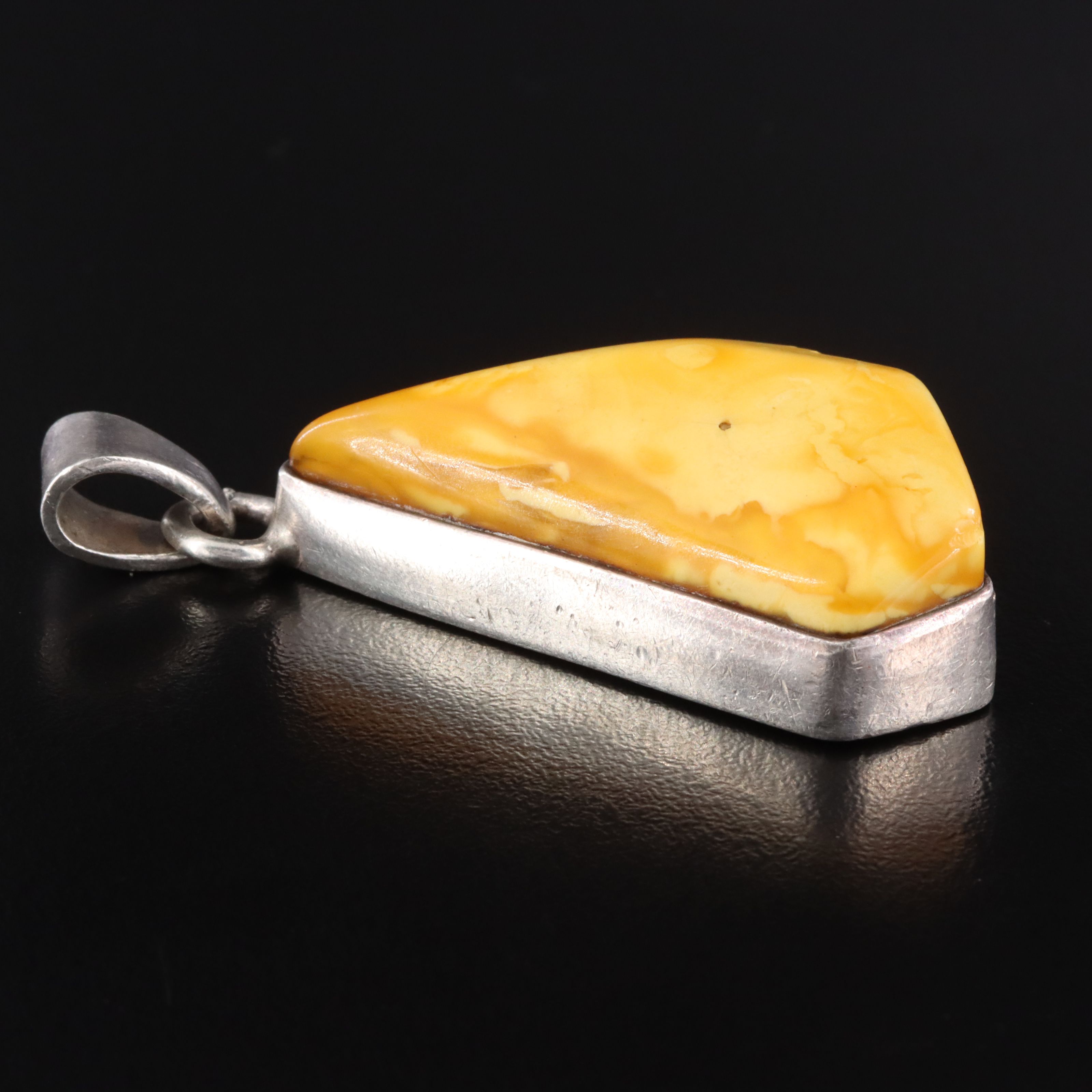 Sterling Amber Pendant