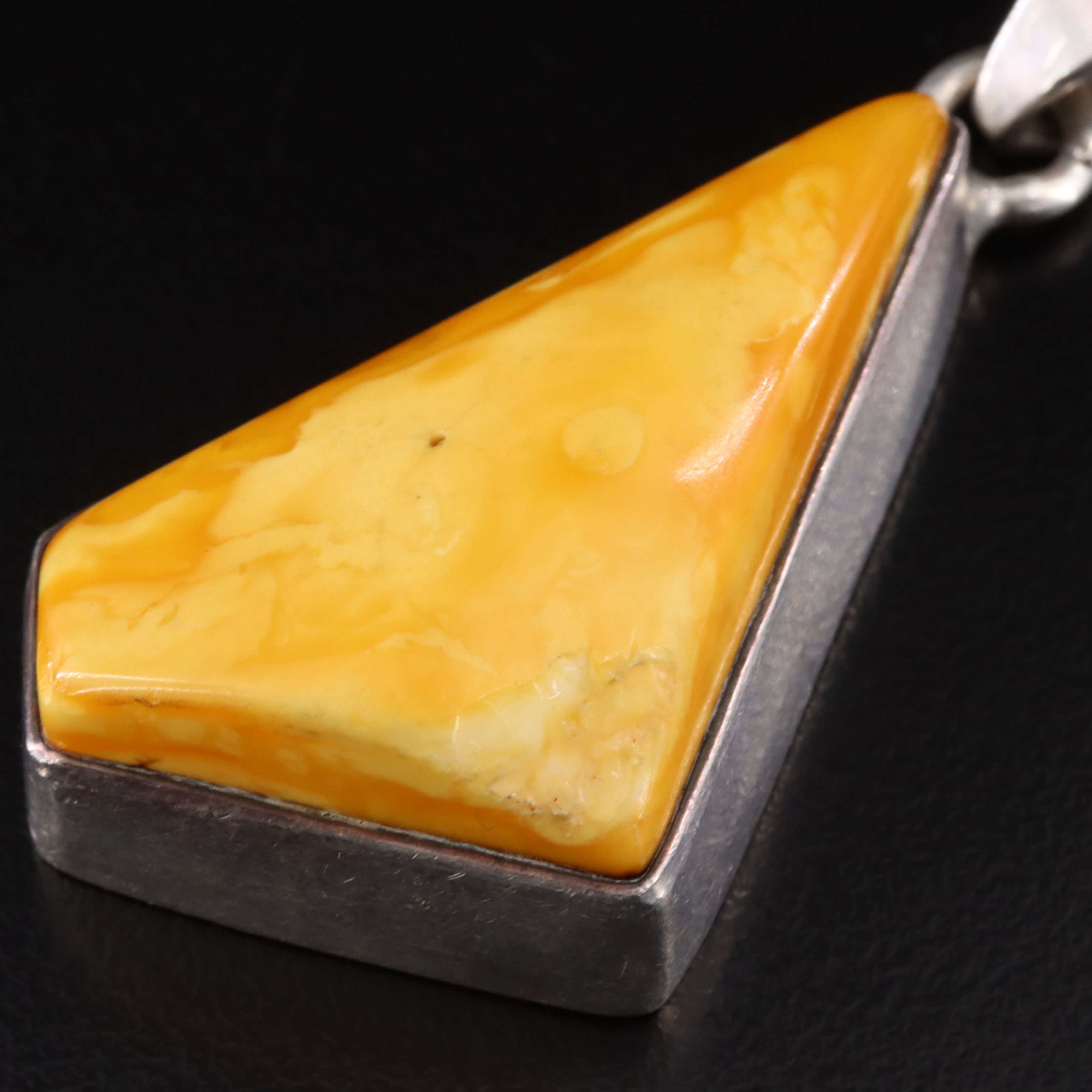 Sterling Amber Pendant