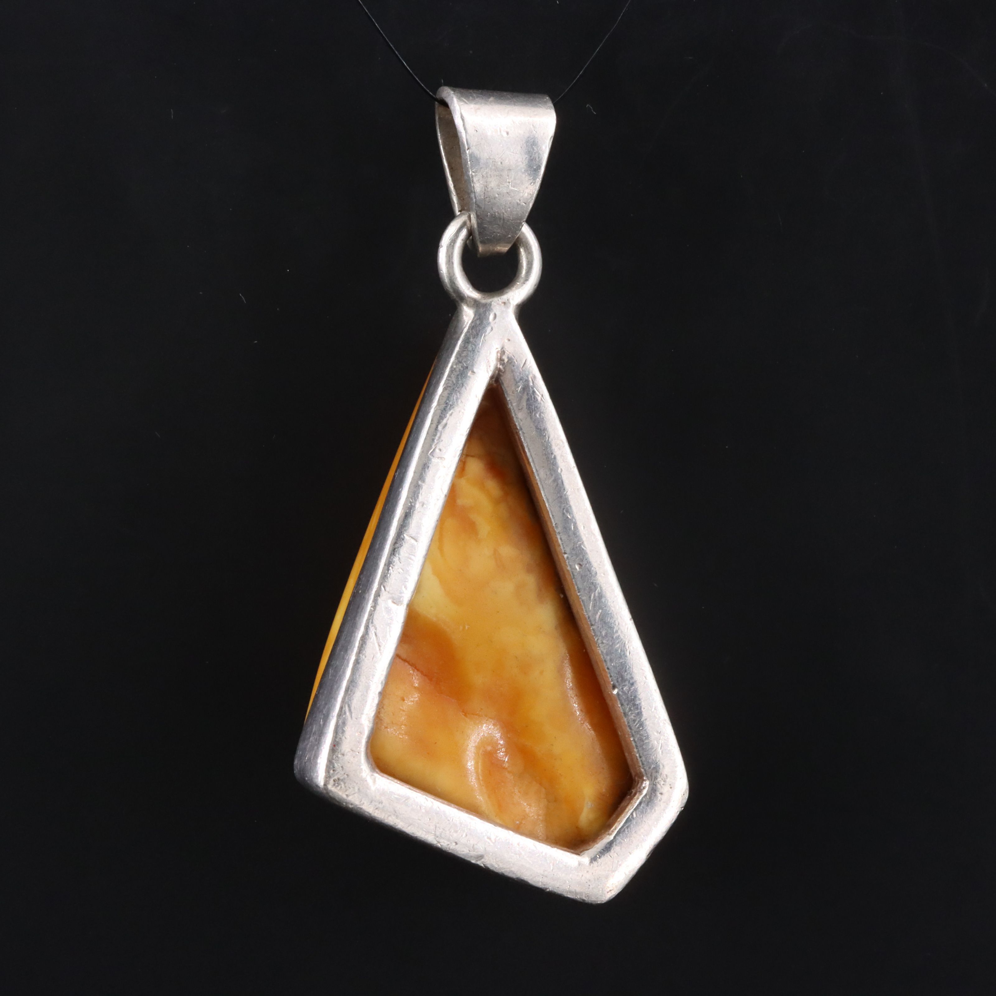 Sterling Amber Pendant