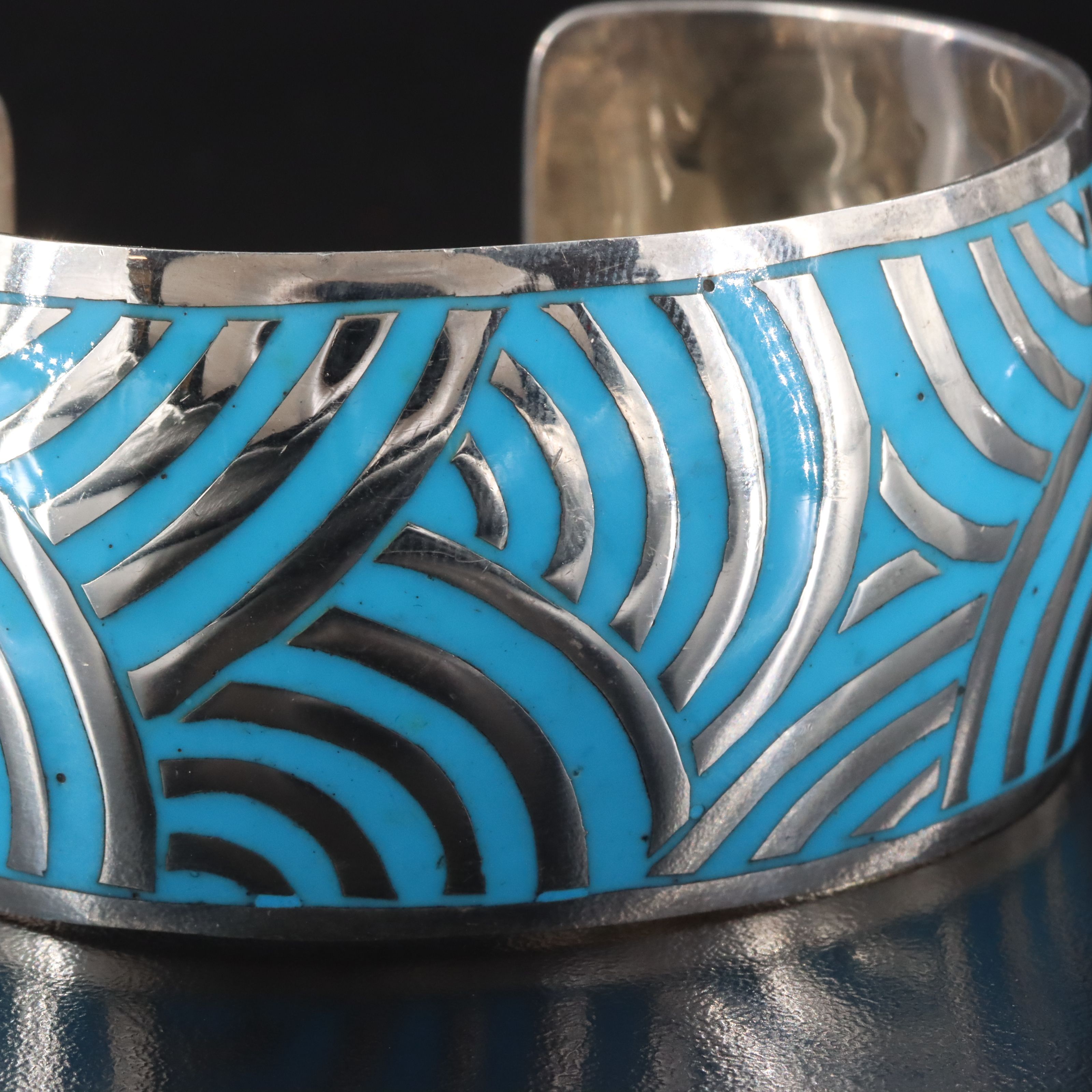Sterling Enamel Concentric Arc Cuff