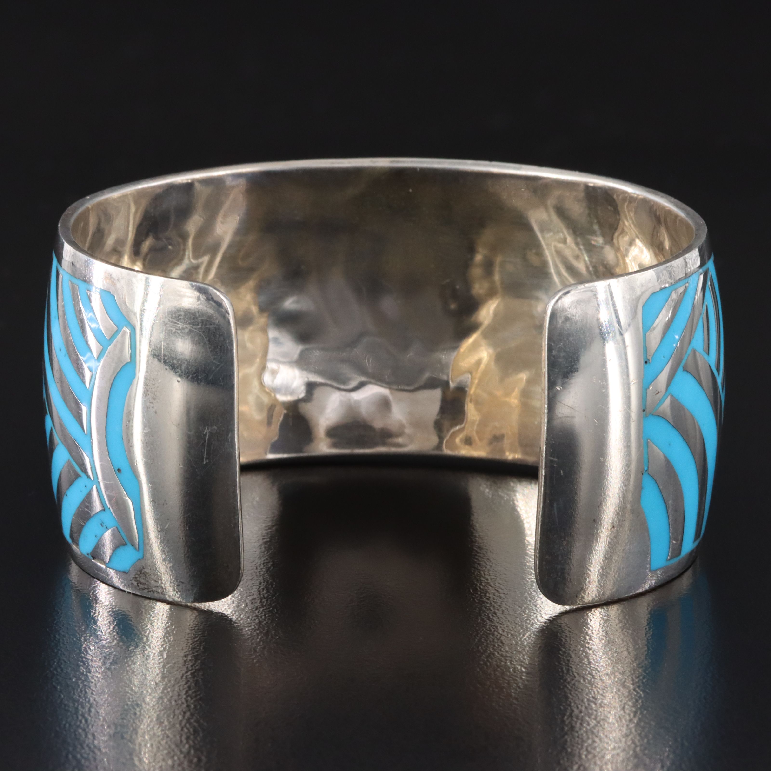 Sterling Enamel Concentric Arc Cuff