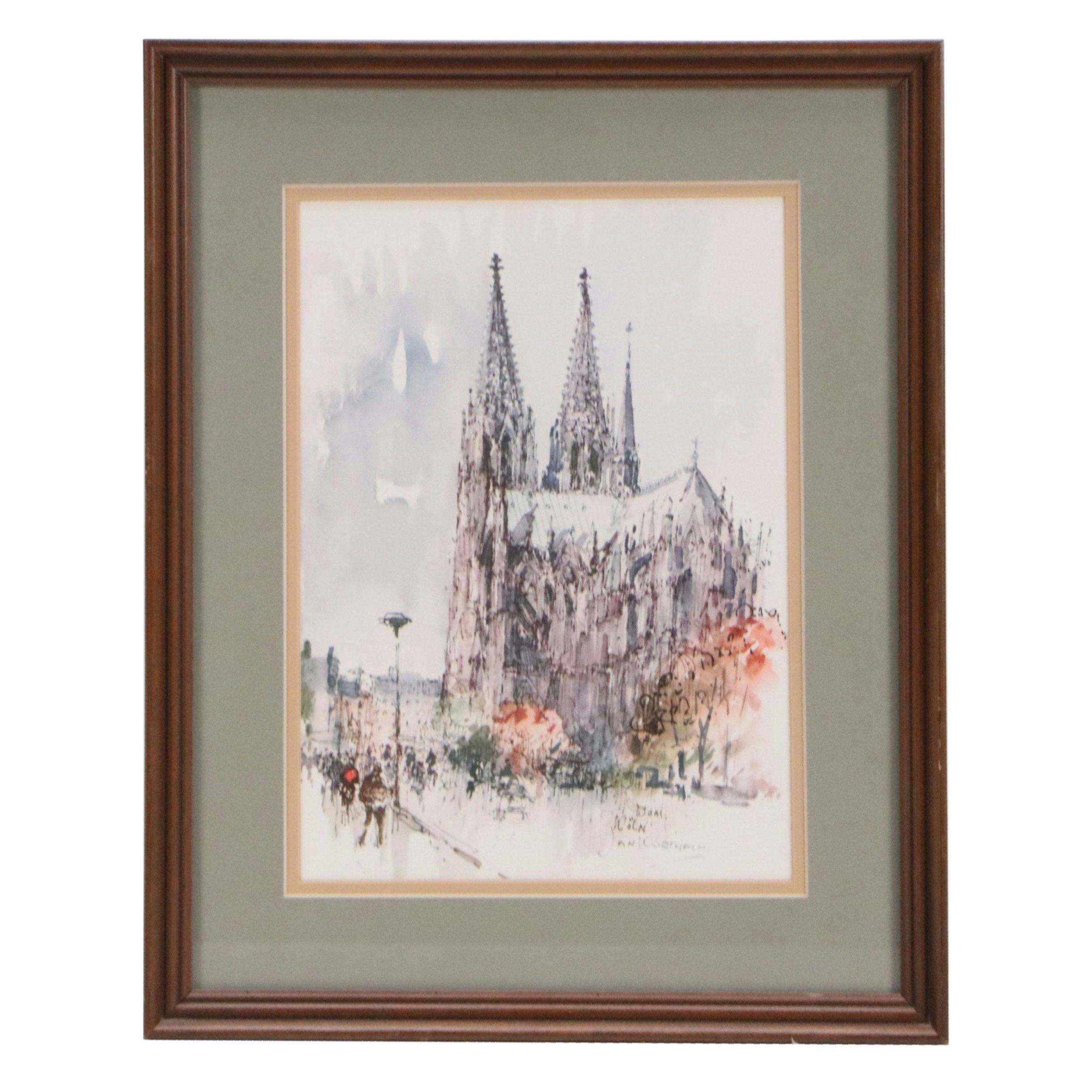 After Mads Stage and Jan Korthals Travel Sketch Offset Prints, Late 20th Century