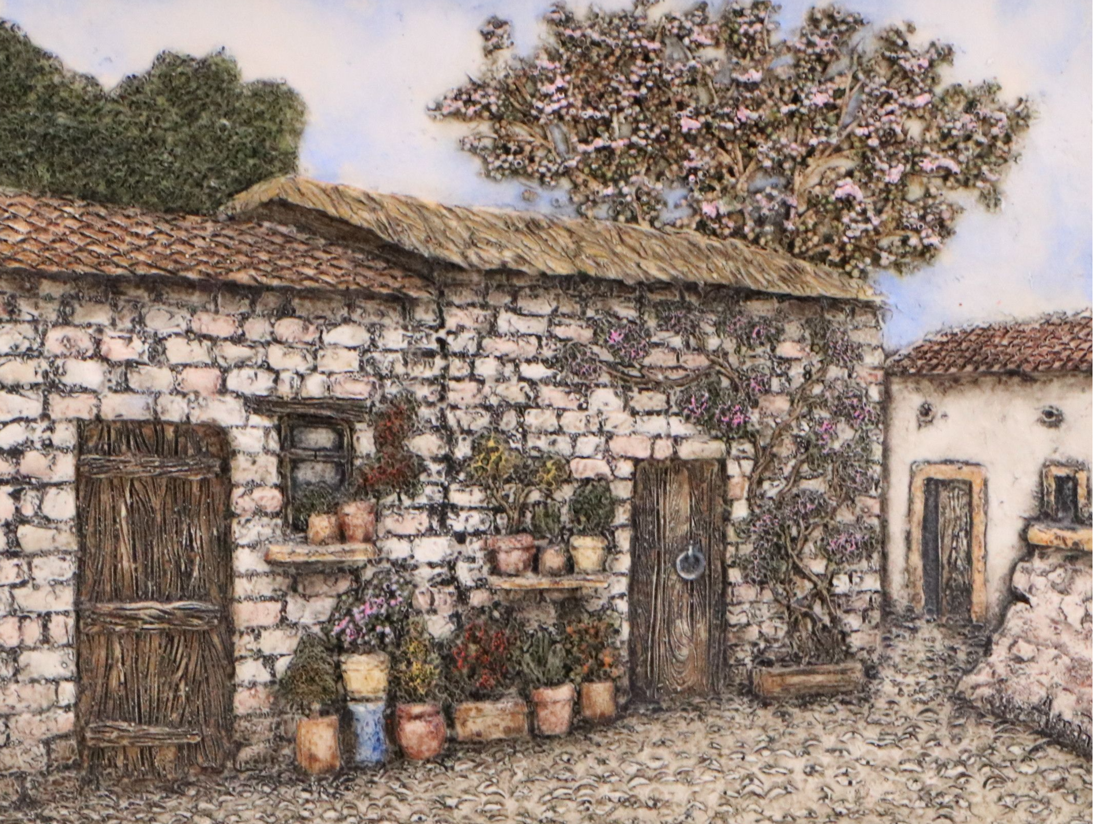 Sculpted Resin Engravings of Quaint European Towns, Late 20th Century