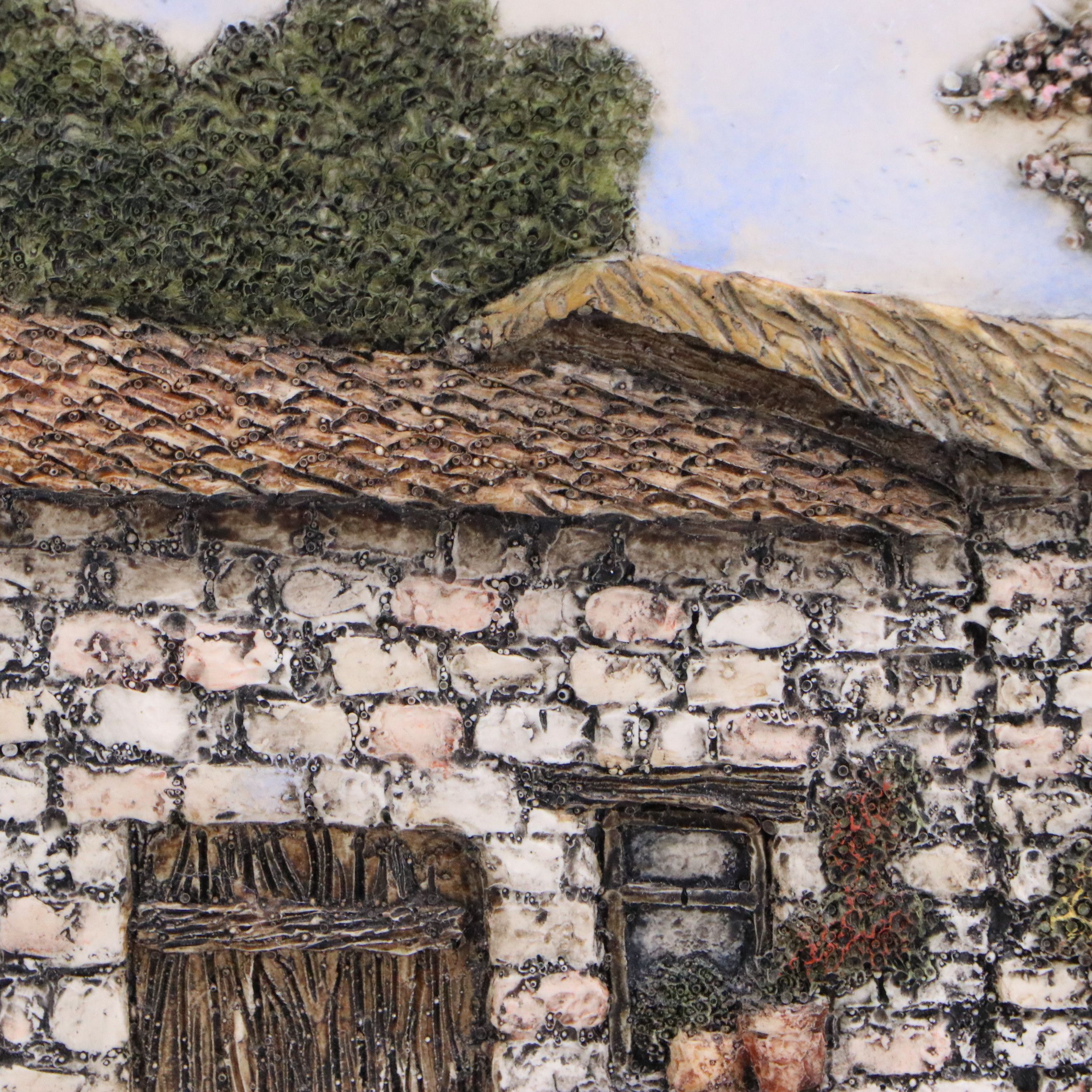 Sculpted Resin Engravings of Quaint European Towns, Late 20th Century