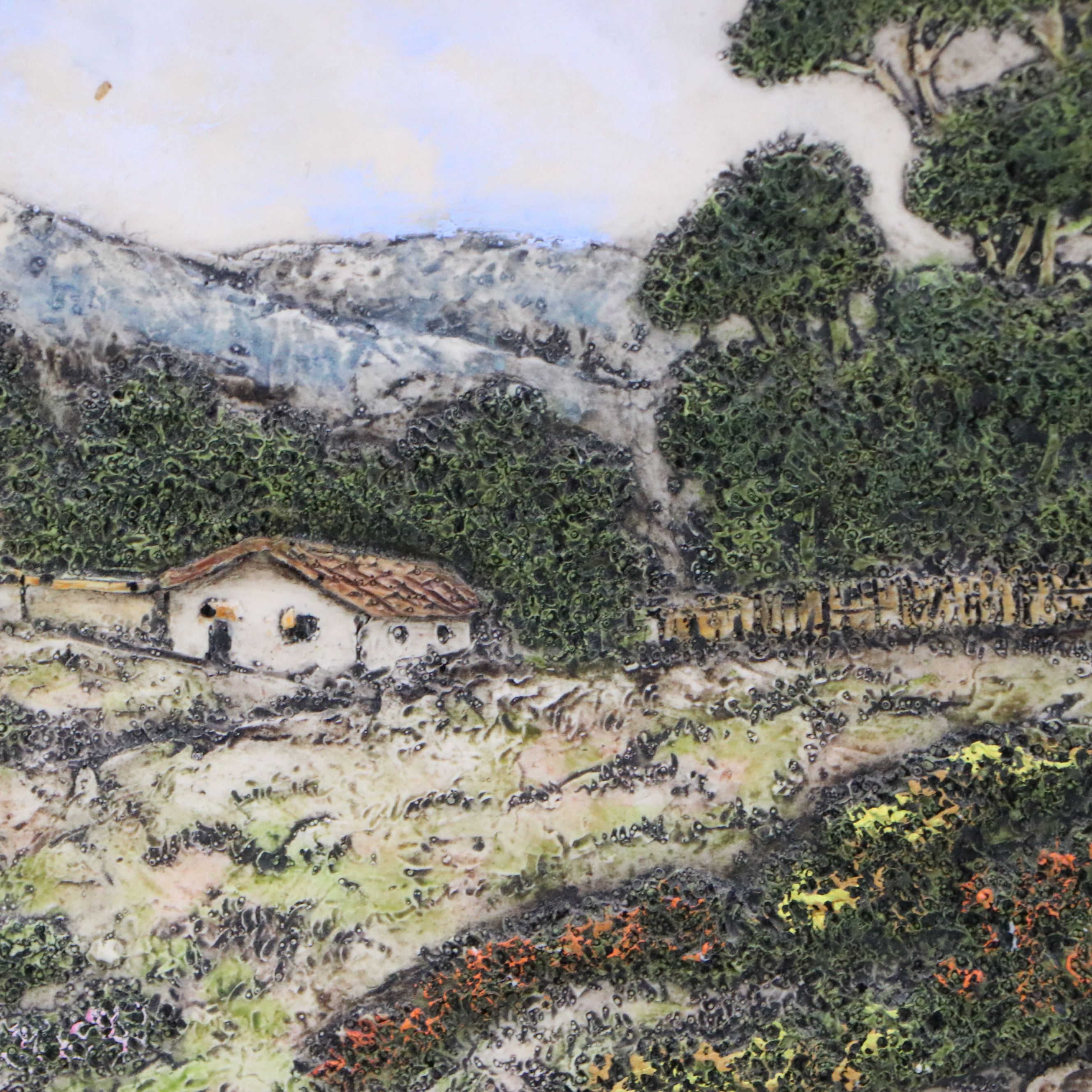 Sculpted Resin Engravings of Quaint European Towns, Late 20th Century