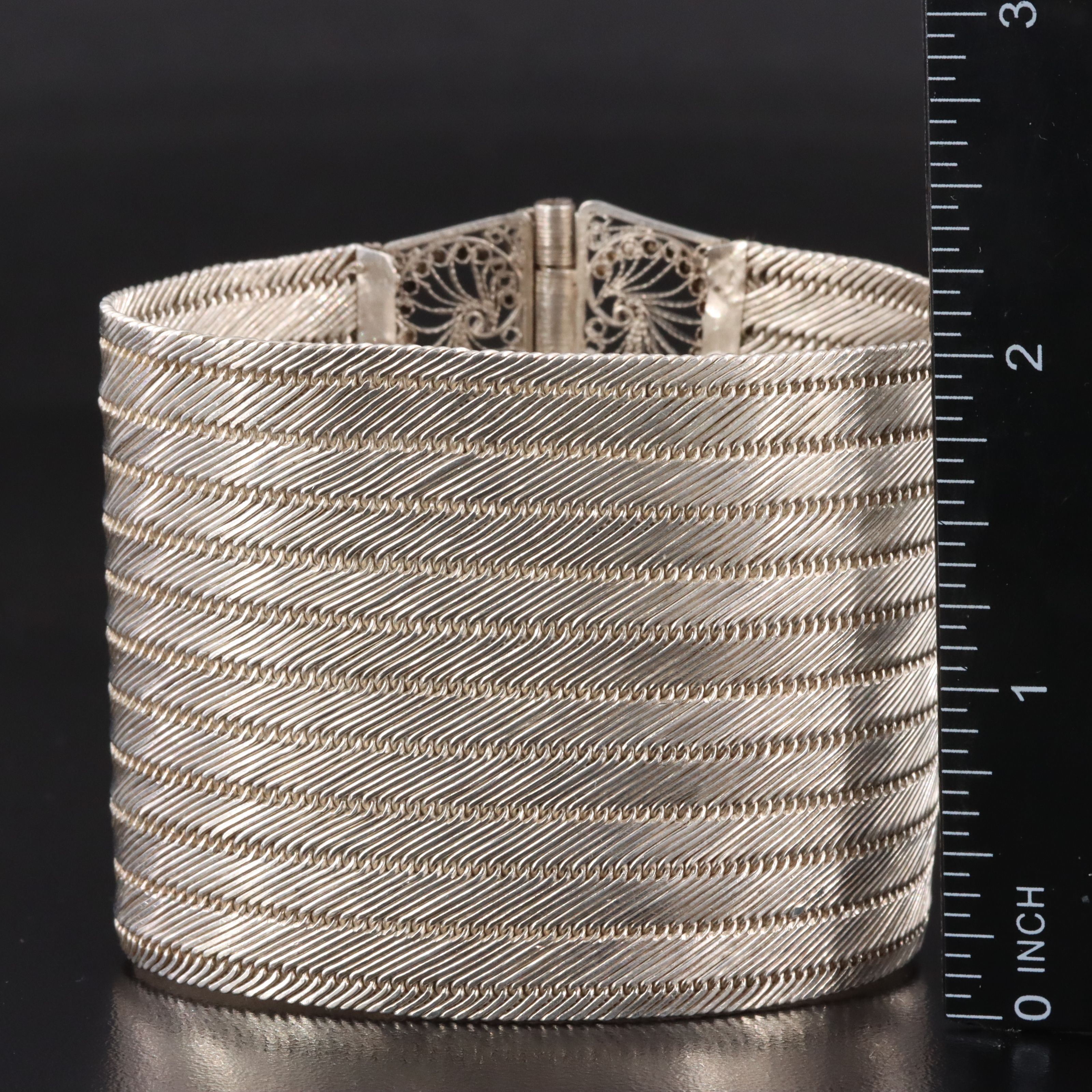 Middle Eastern Style Sterling Filigree Bracelet