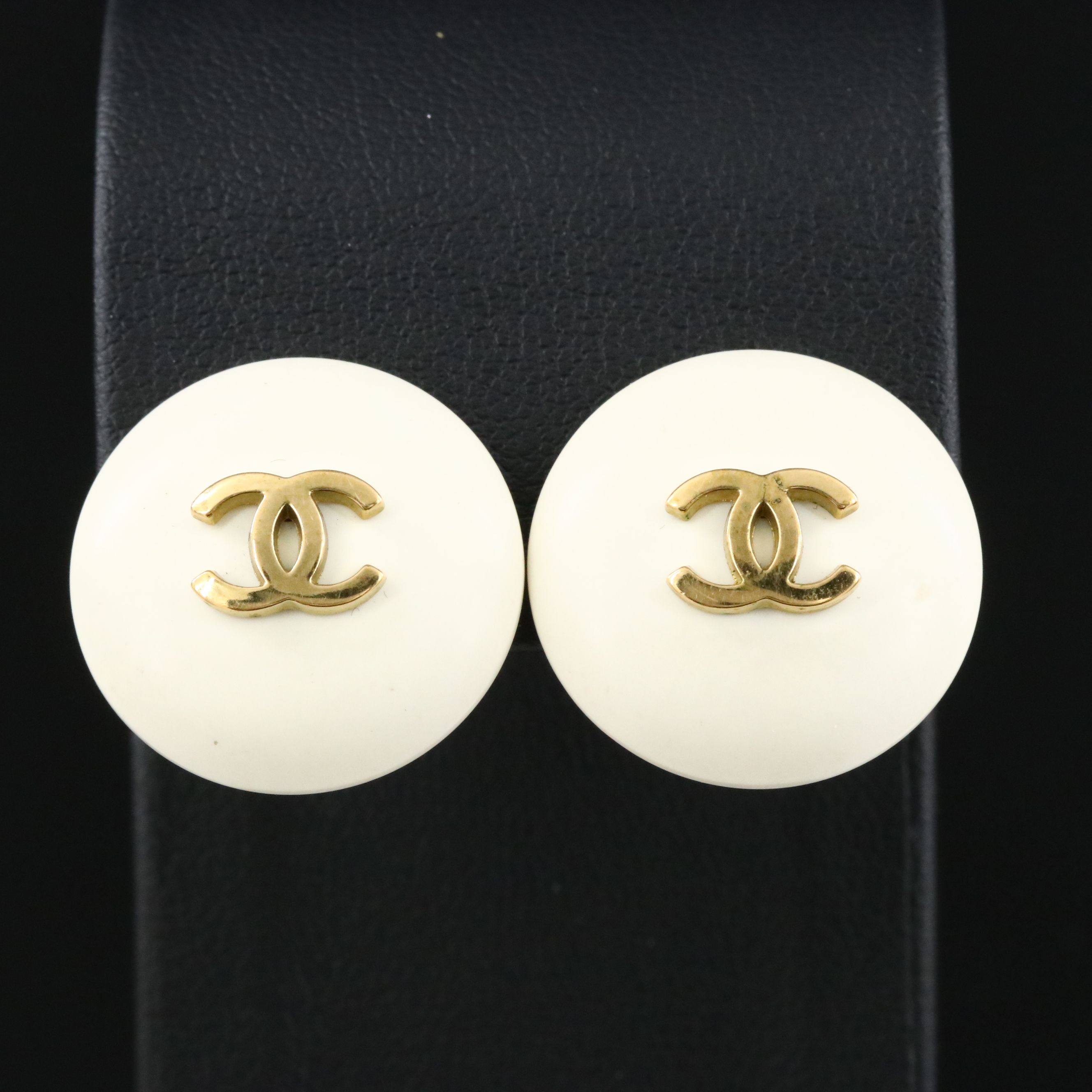 Chanel CC Resin Clip Earrings 1995