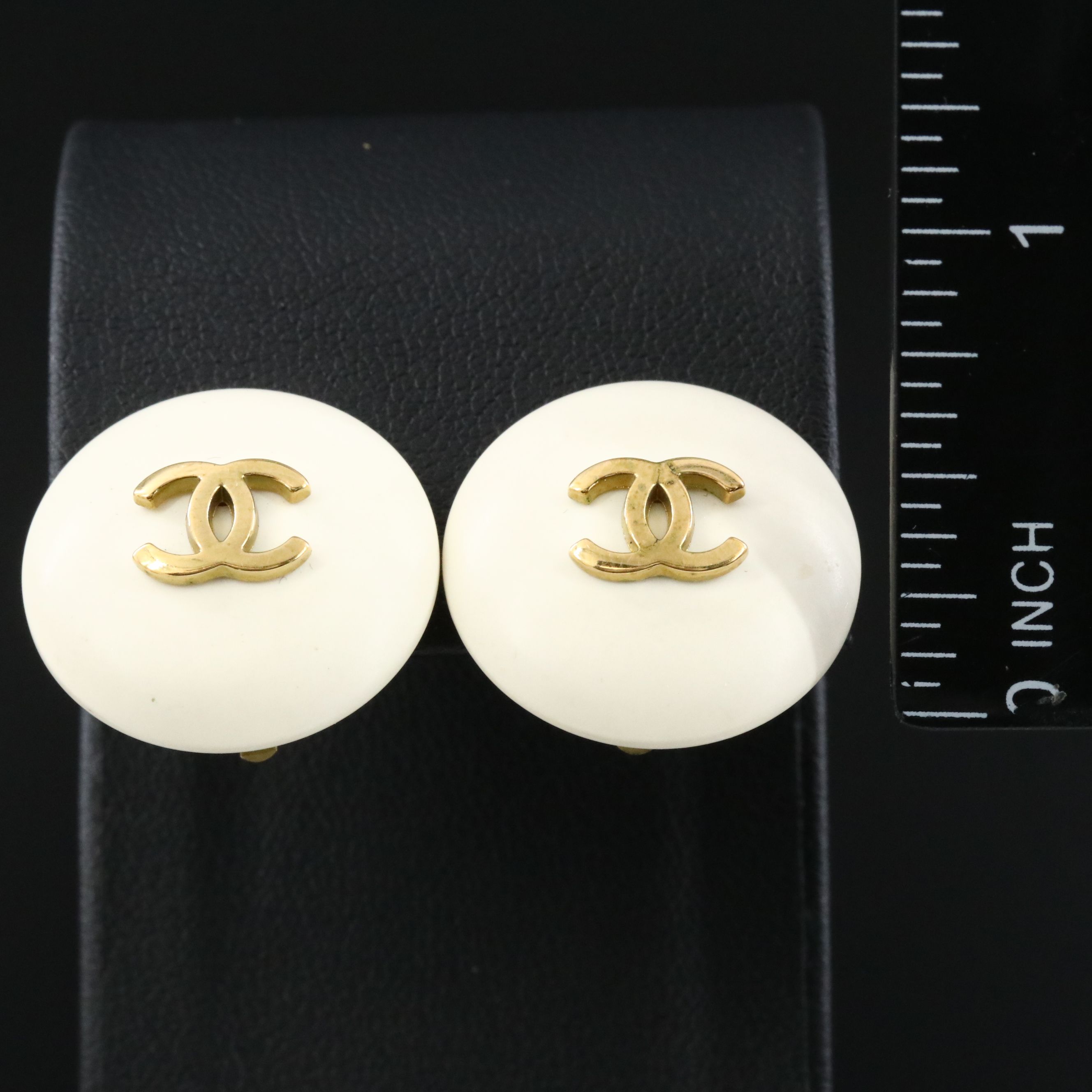 Chanel CC Resin Clip Earrings 1995