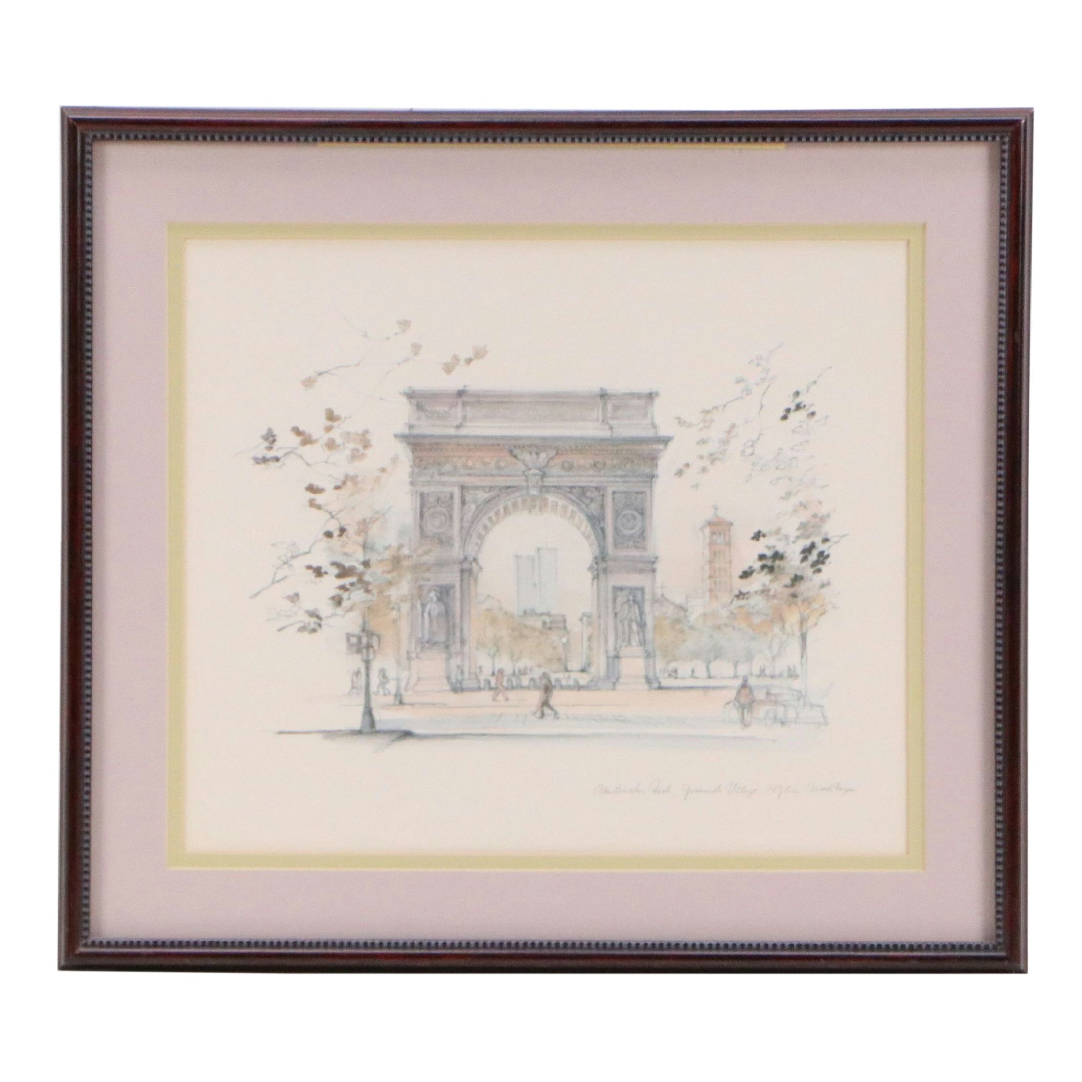 After Mads Stage and Jan Korthals Travel Sketch Offset Prints, Late 20th Century