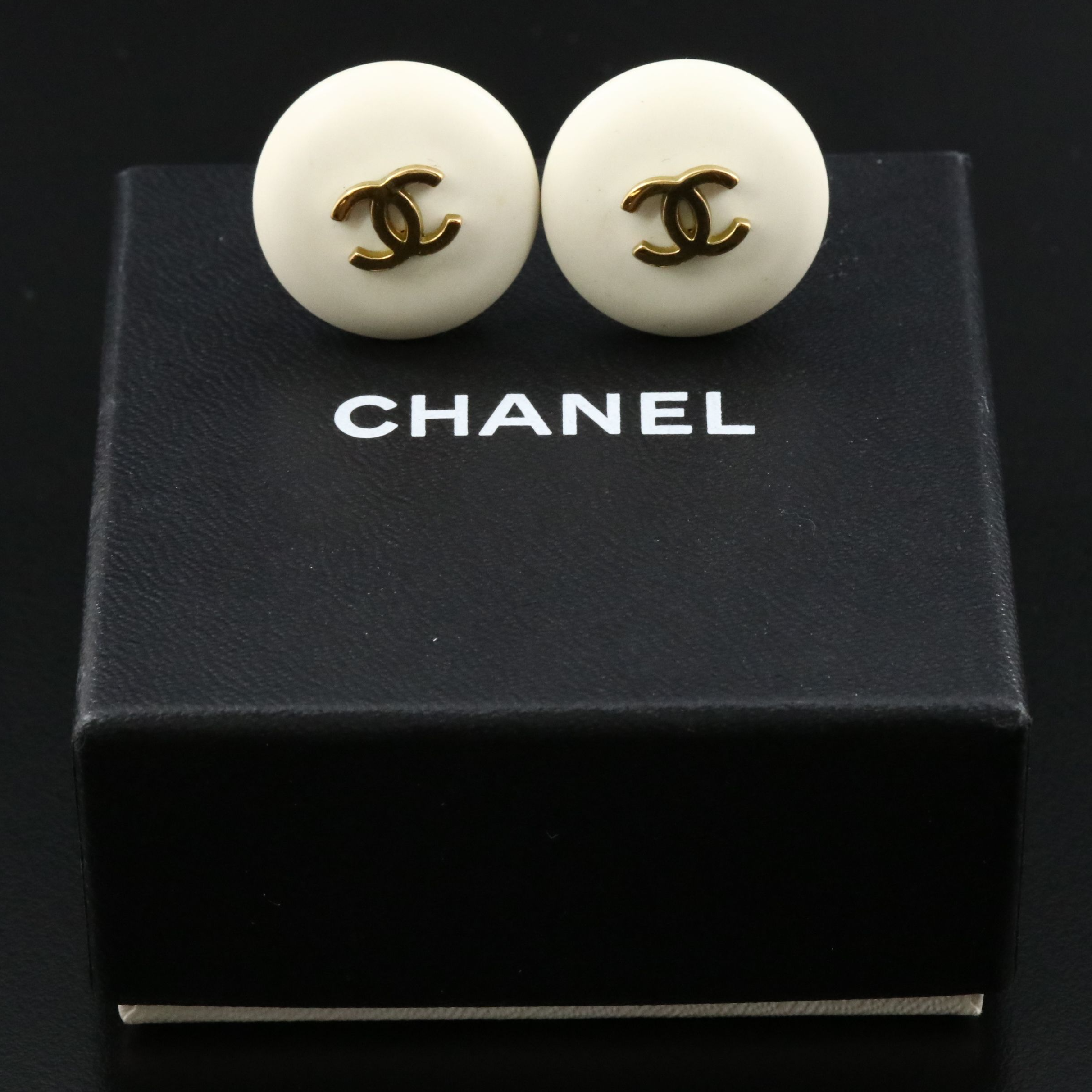 Chanel CC Resin Clip Earrings 1995