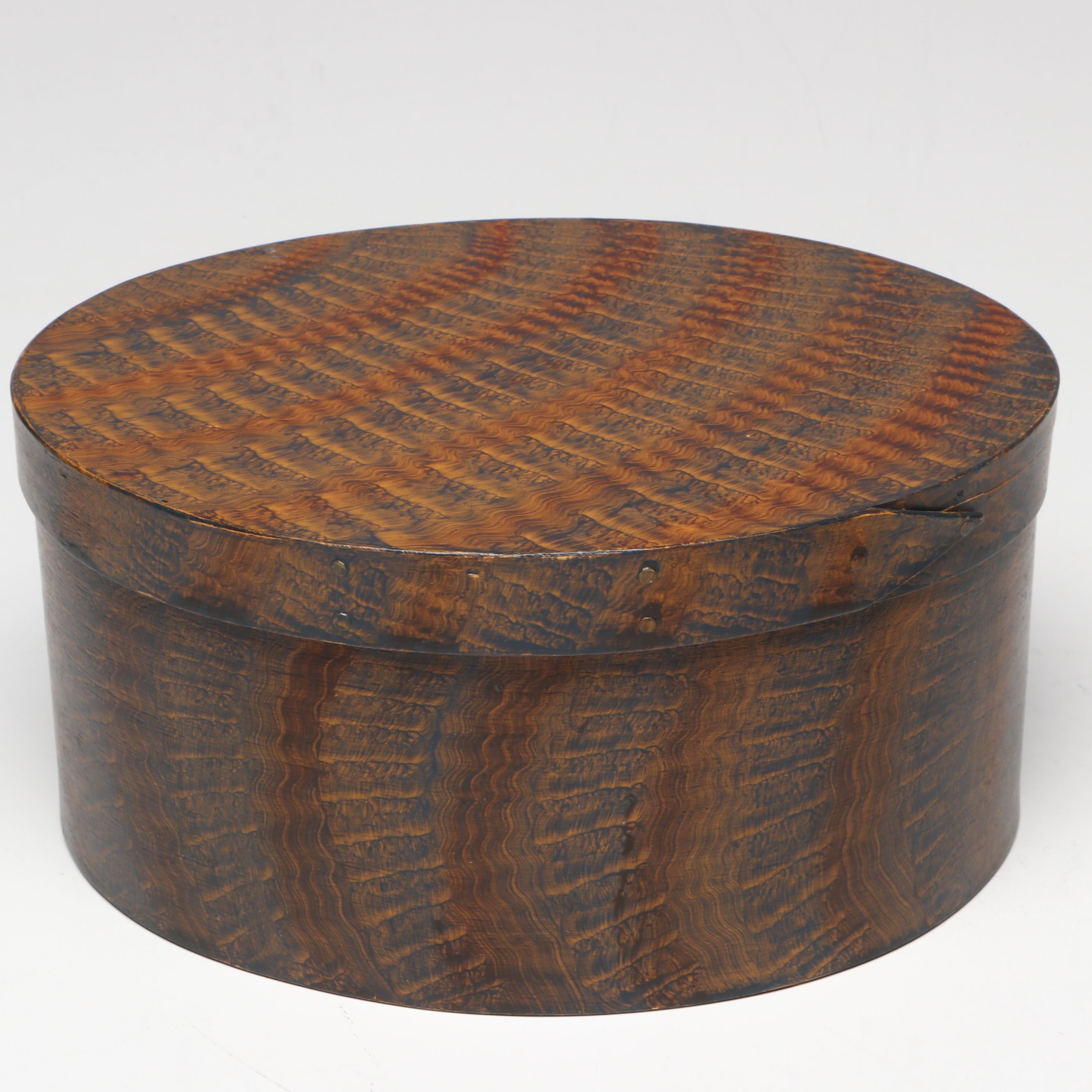 Orleans Carpenters Bentwood Basket with Other Shaker Style Painted Bentwood Box