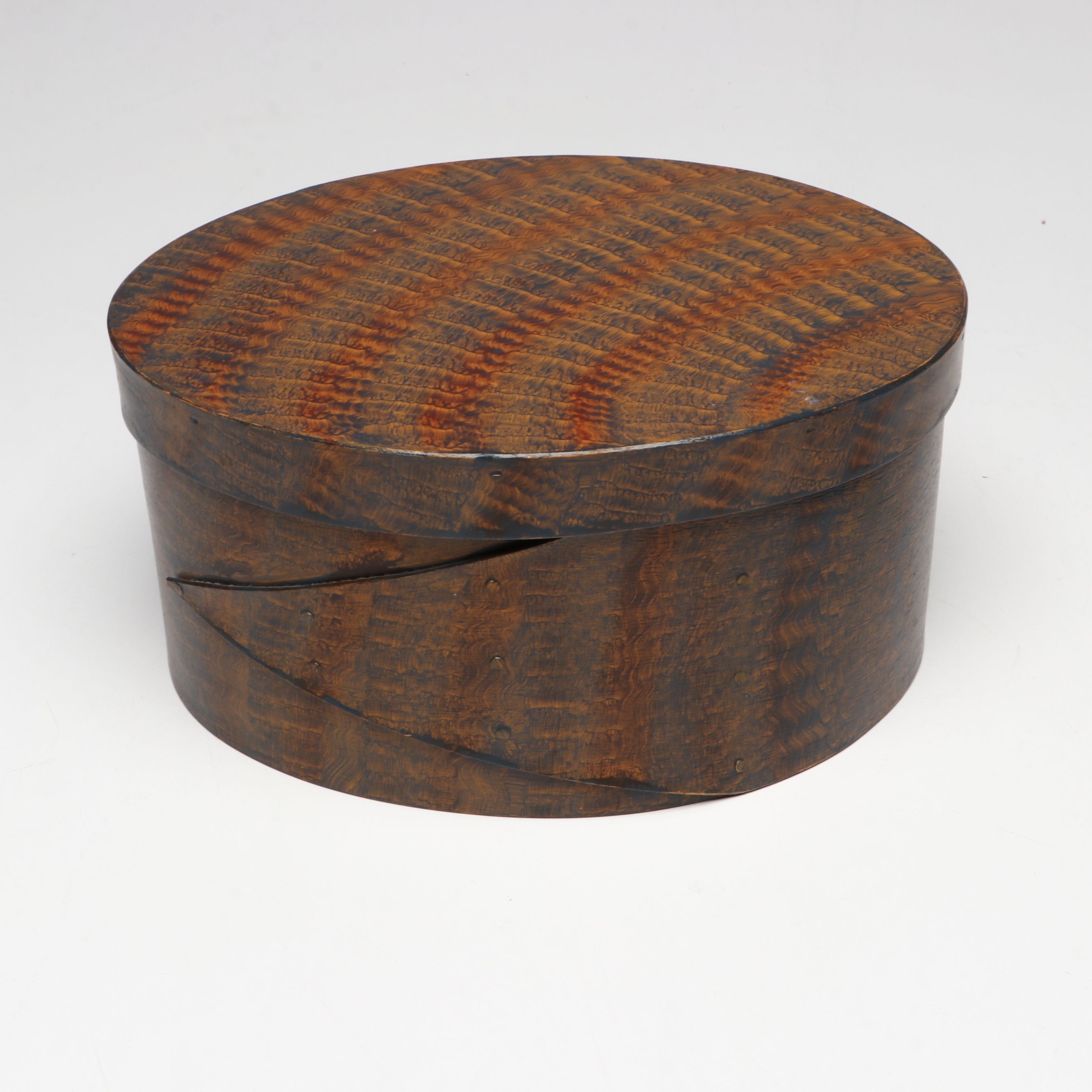 Orleans Carpenters Bentwood Basket with Other Shaker Style Painted Bentwood Box