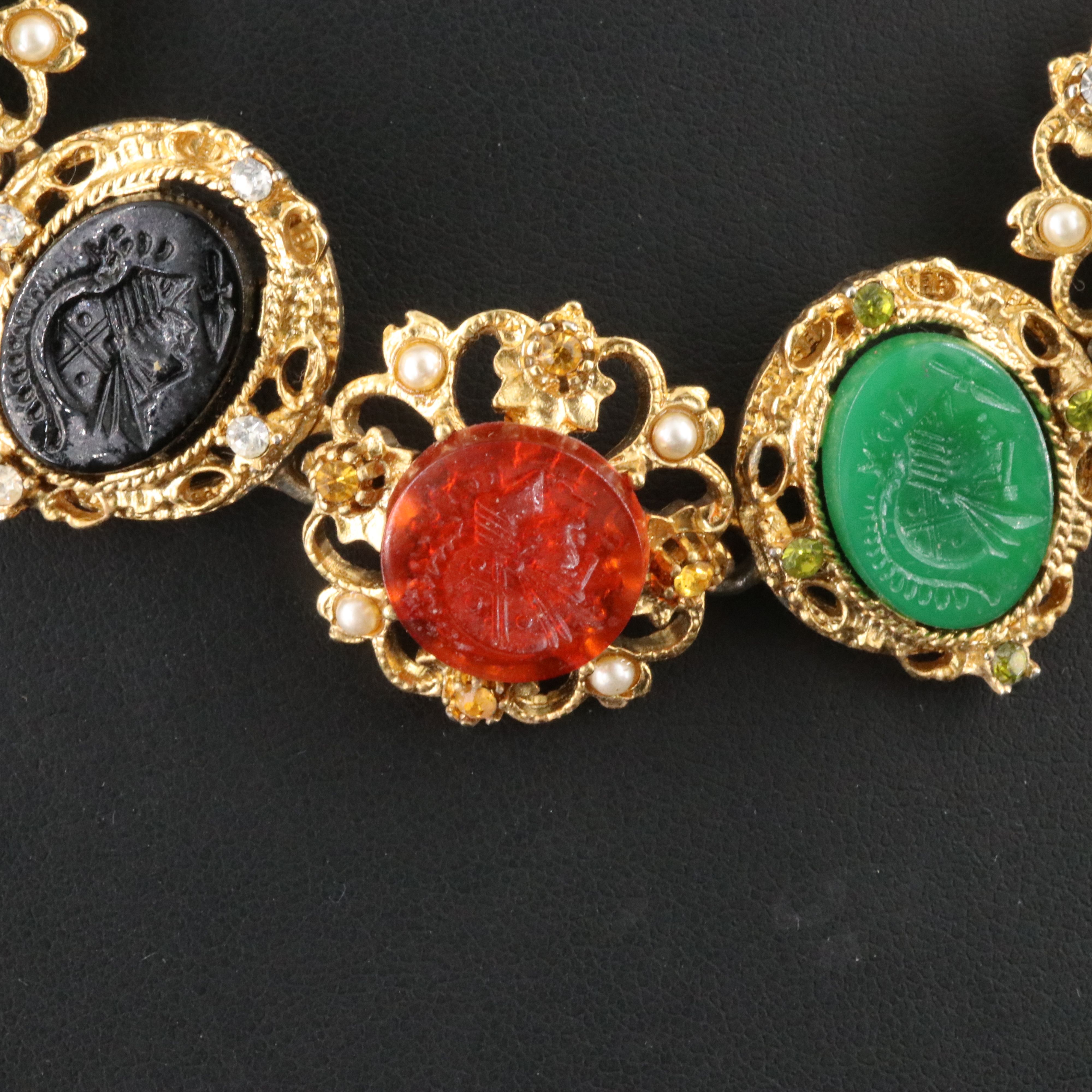 1960s Kenneth Jay Lane Intaglio Necklace