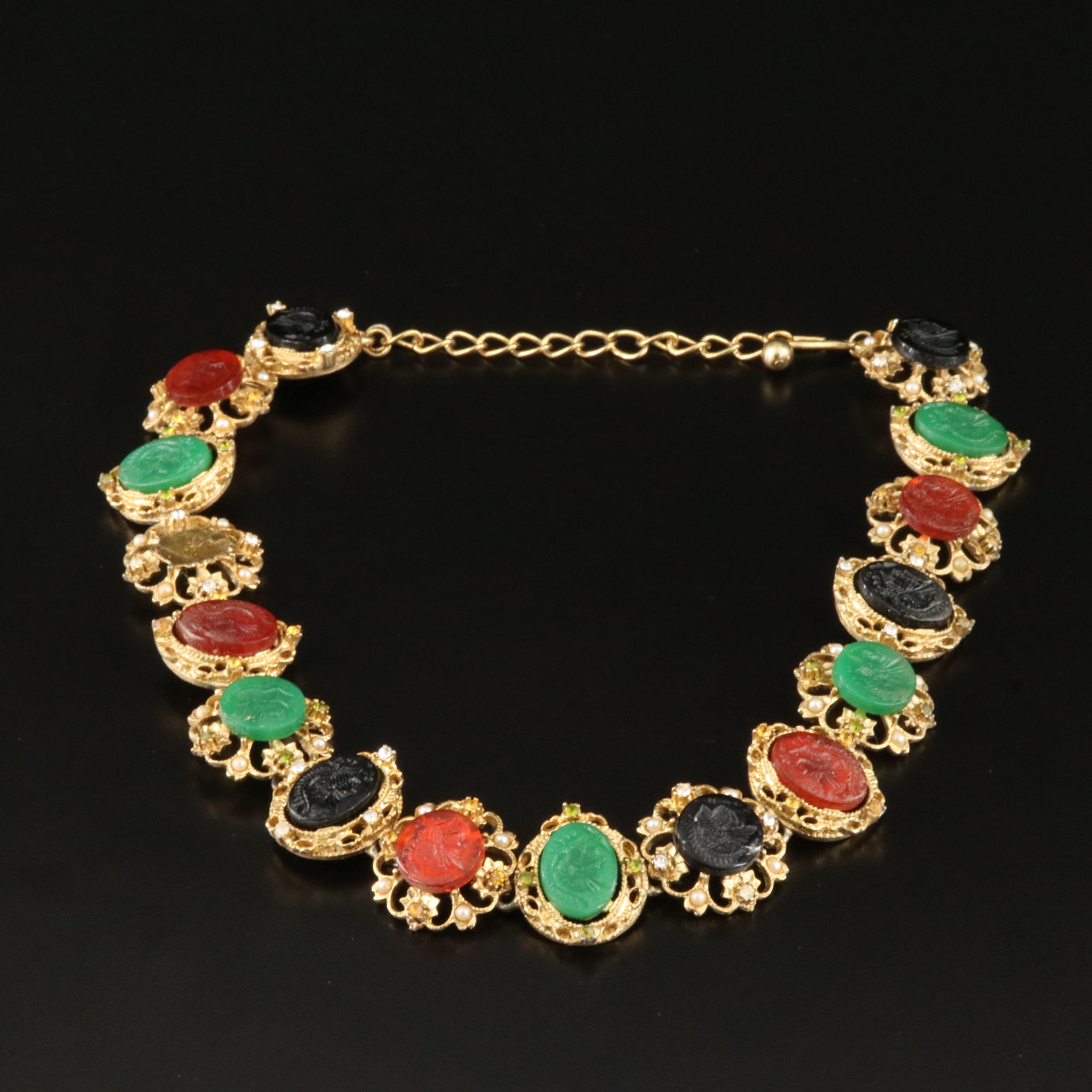 1960s Kenneth Jay Lane Intaglio Necklace