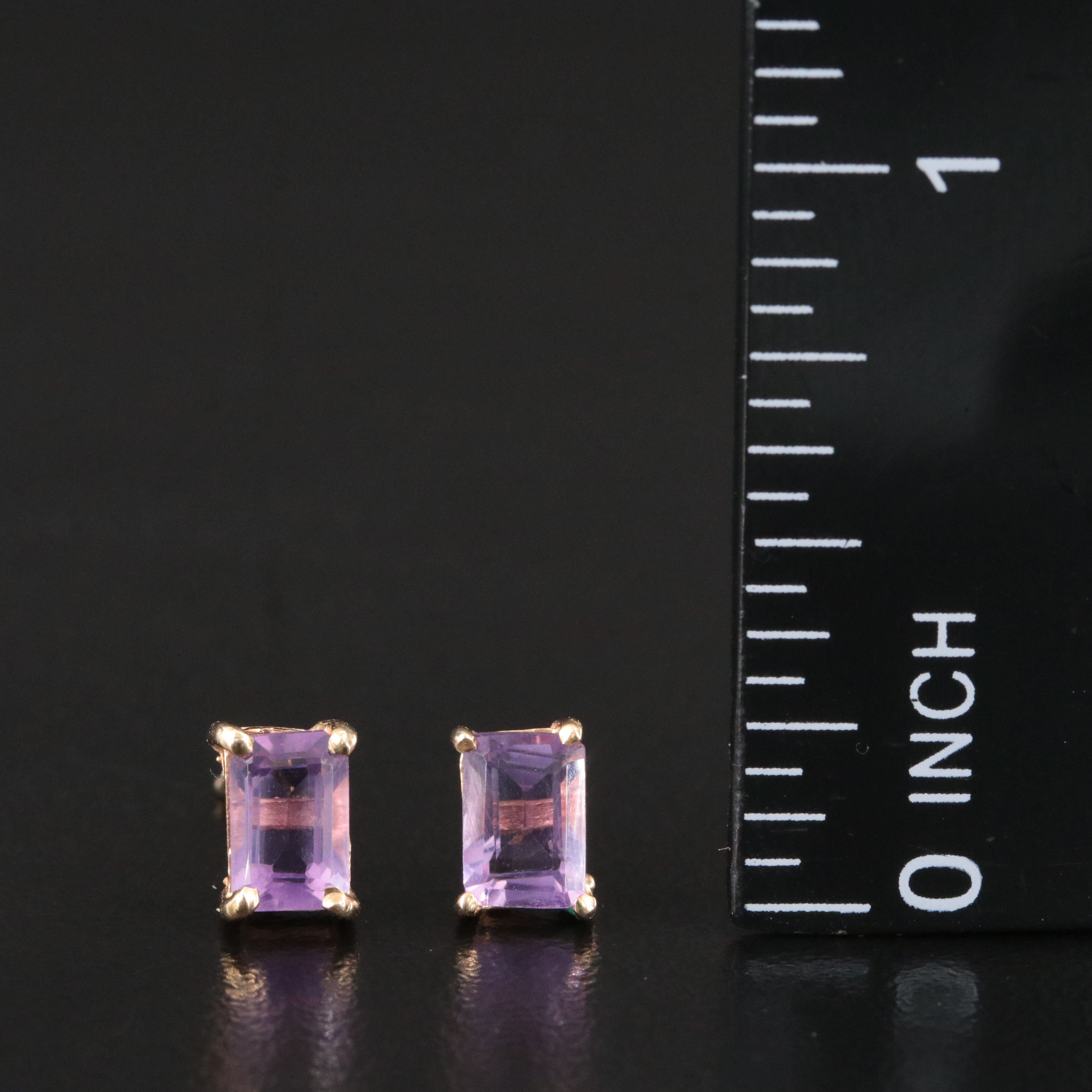14K Amethyst Stud Earrings