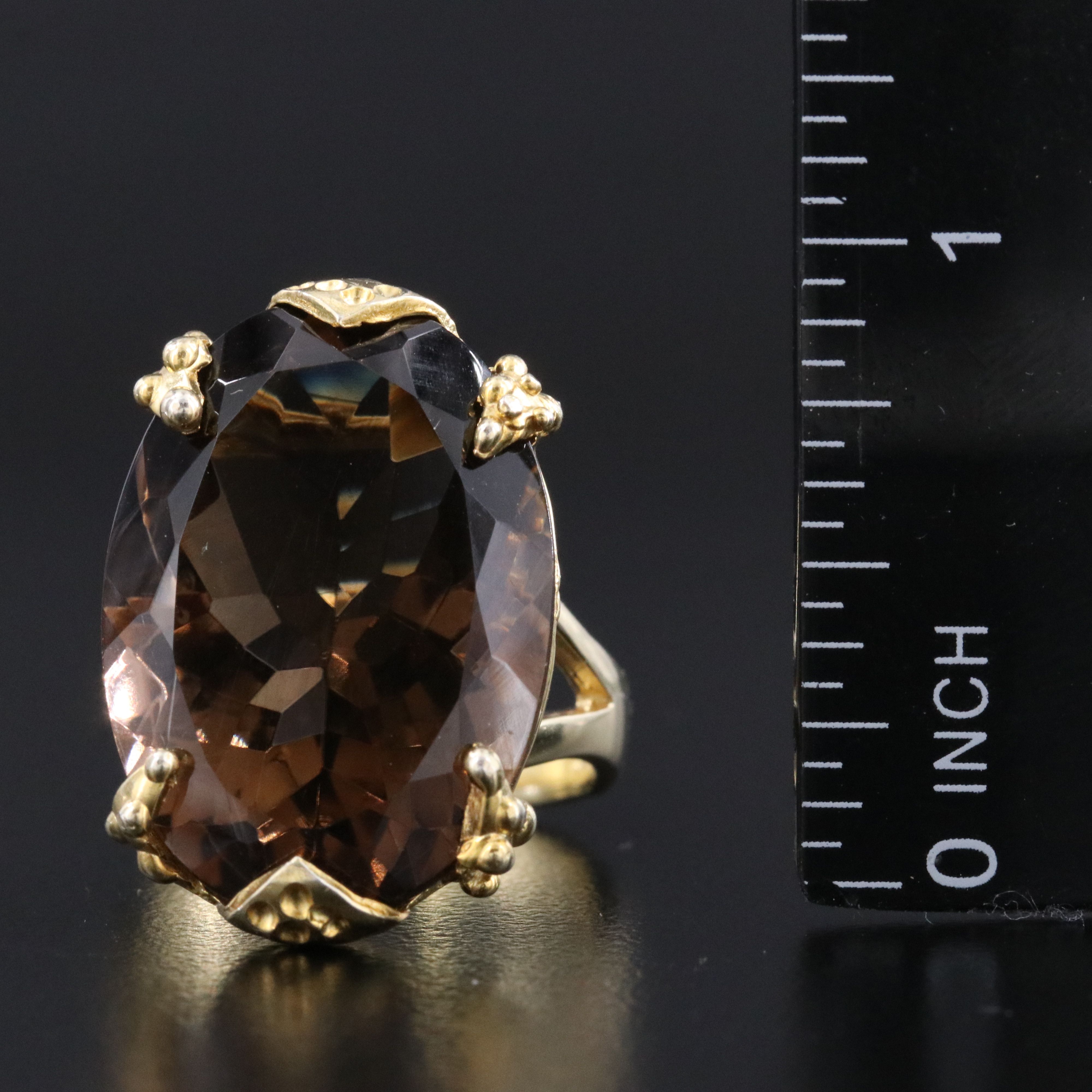Sterling Smoky Quartz Ring