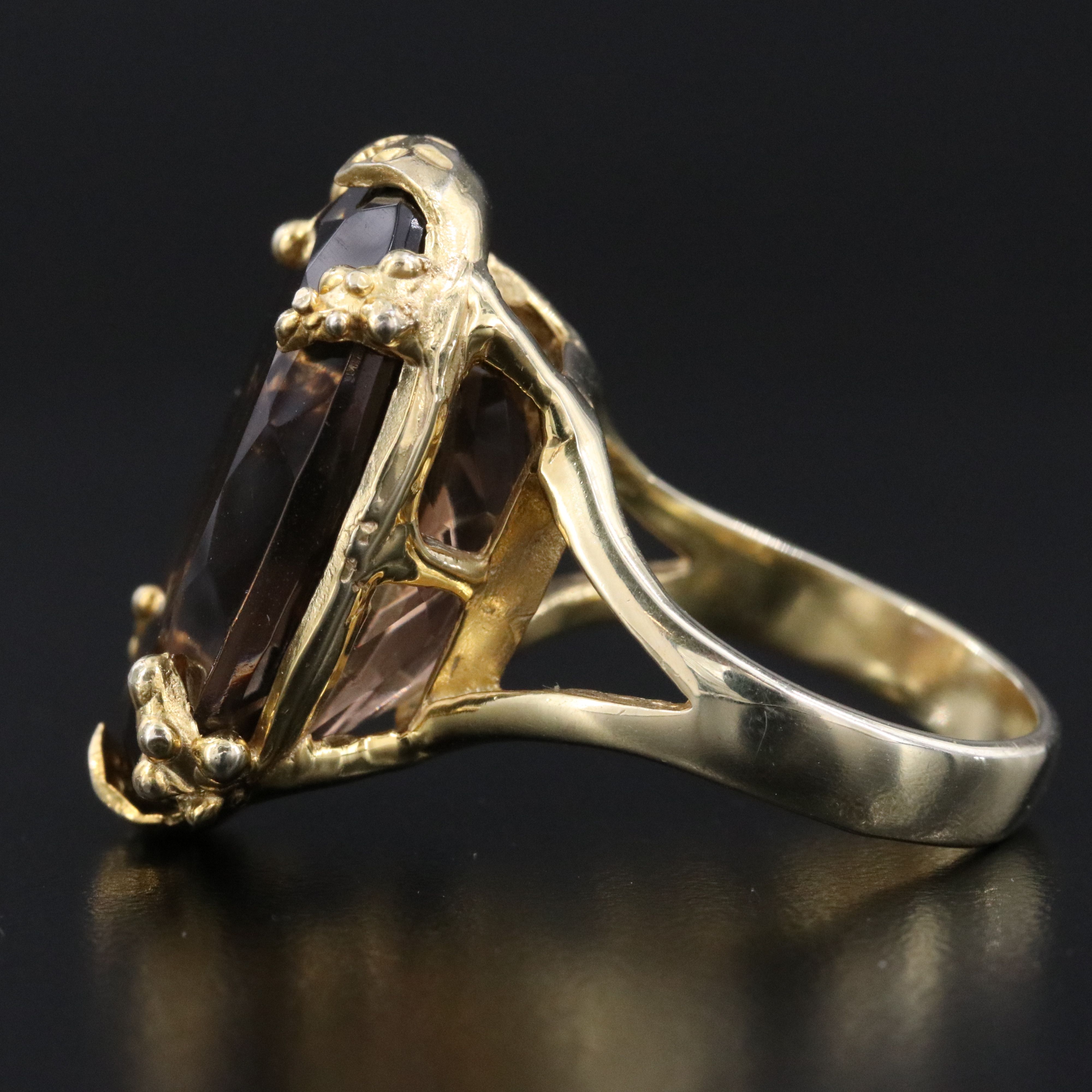 Sterling Smoky Quartz Ring