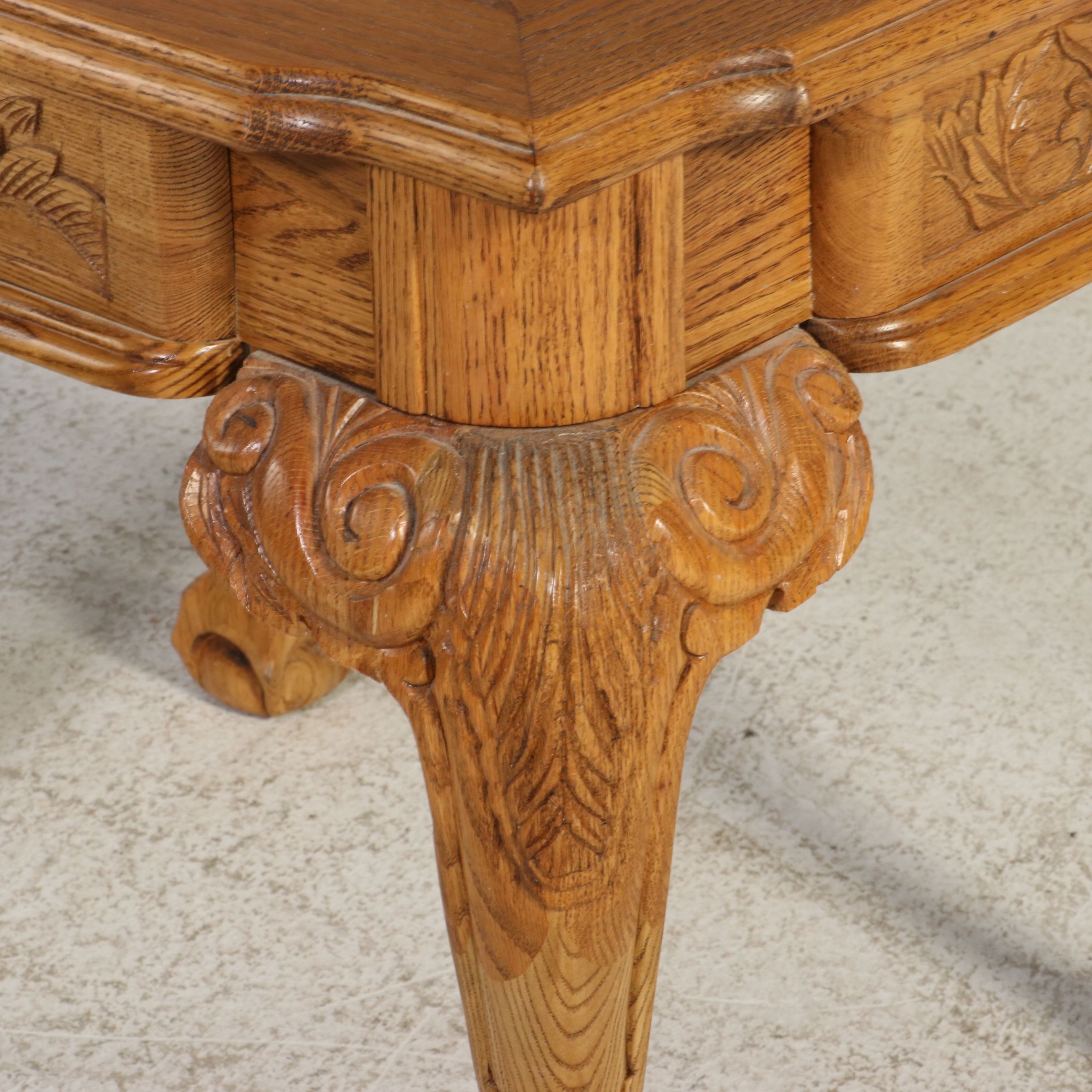 Set of Three Chippendale Style Oak End Tables
