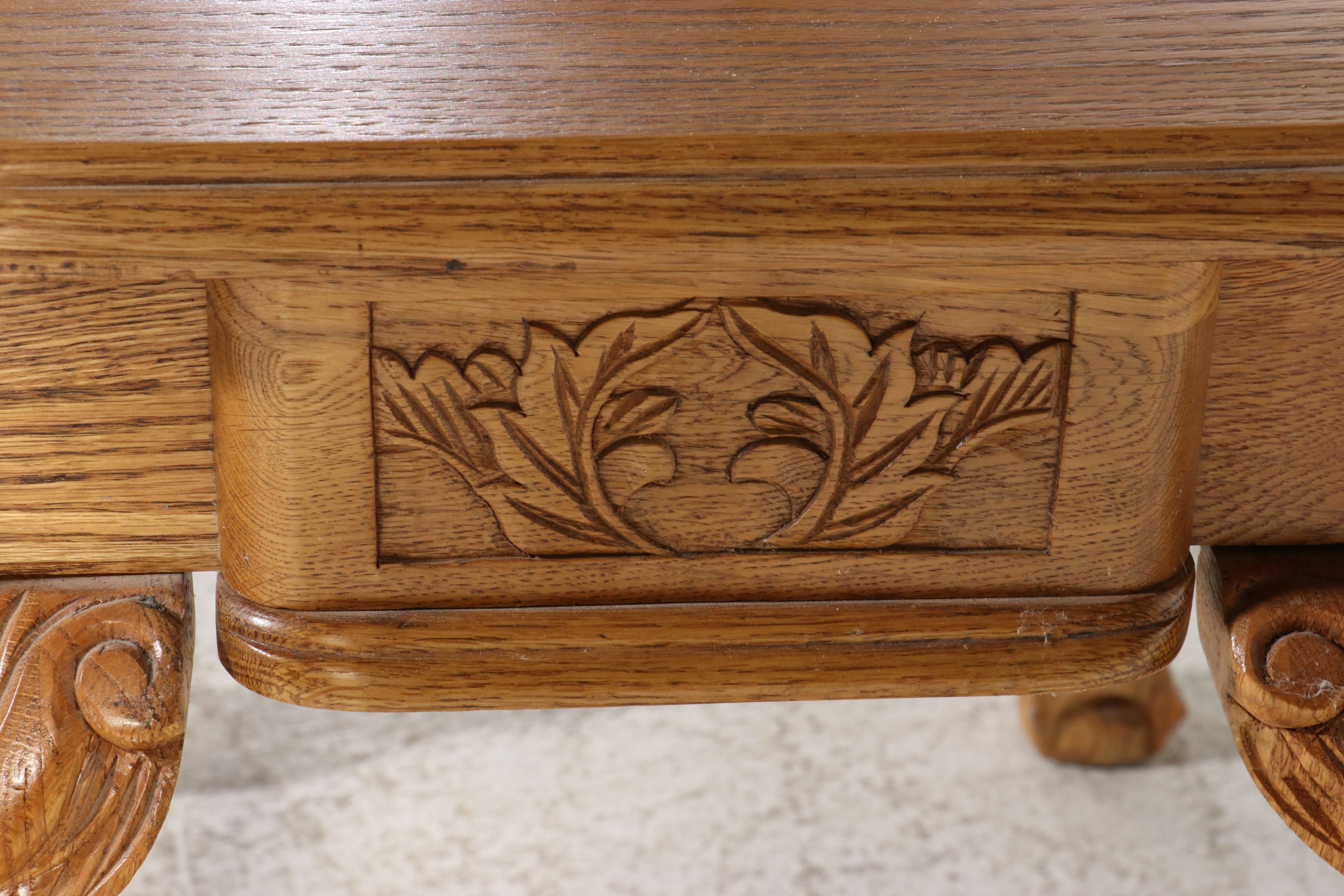 Set of Three Chippendale Style Oak End Tables