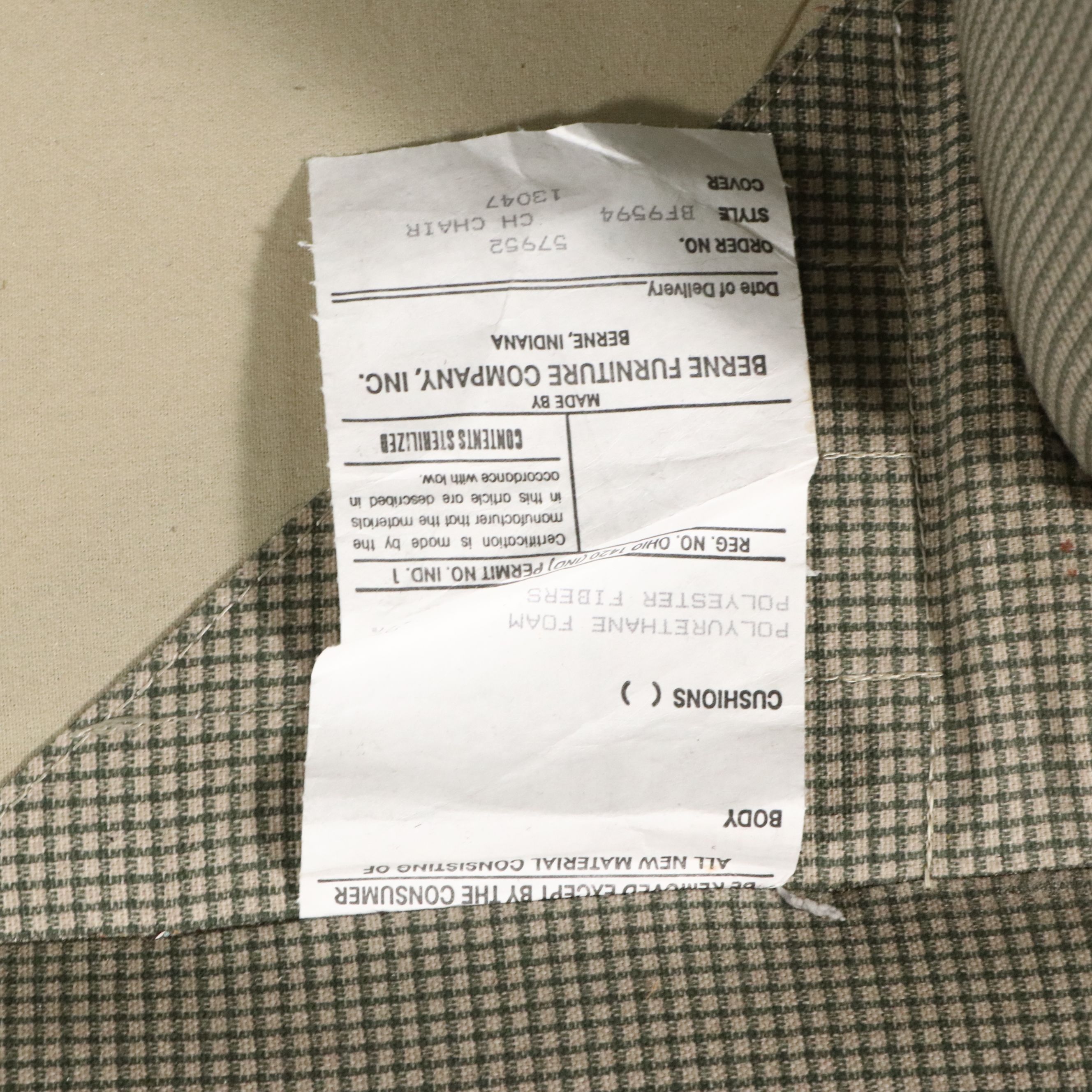 Berne Furniture Upholstered Swivel Rocker Armchair, Late 20th Century