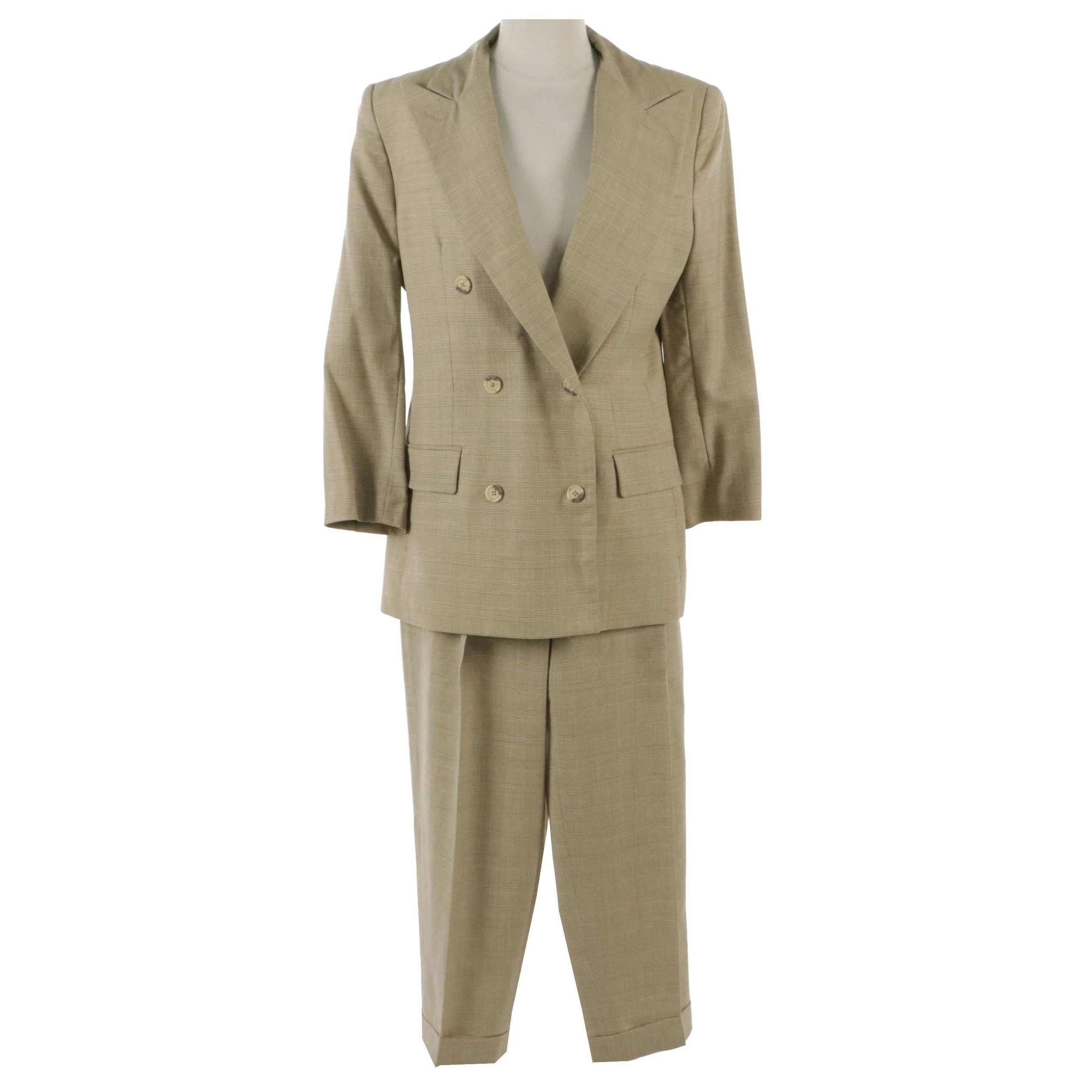 Lauren Ralph Lauren Plaid Double-Breasted Pantsuit