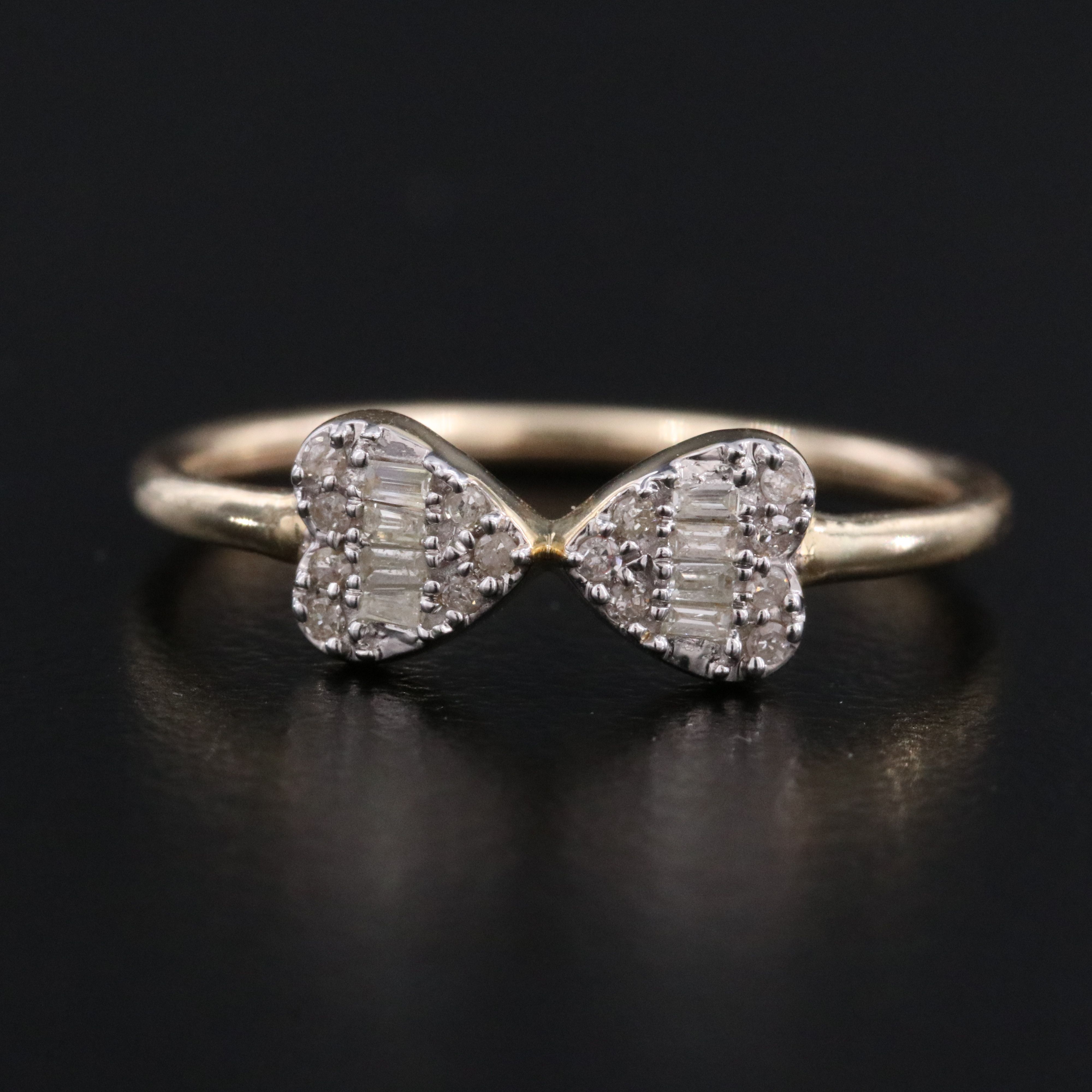 10K Diamond Bow Ring