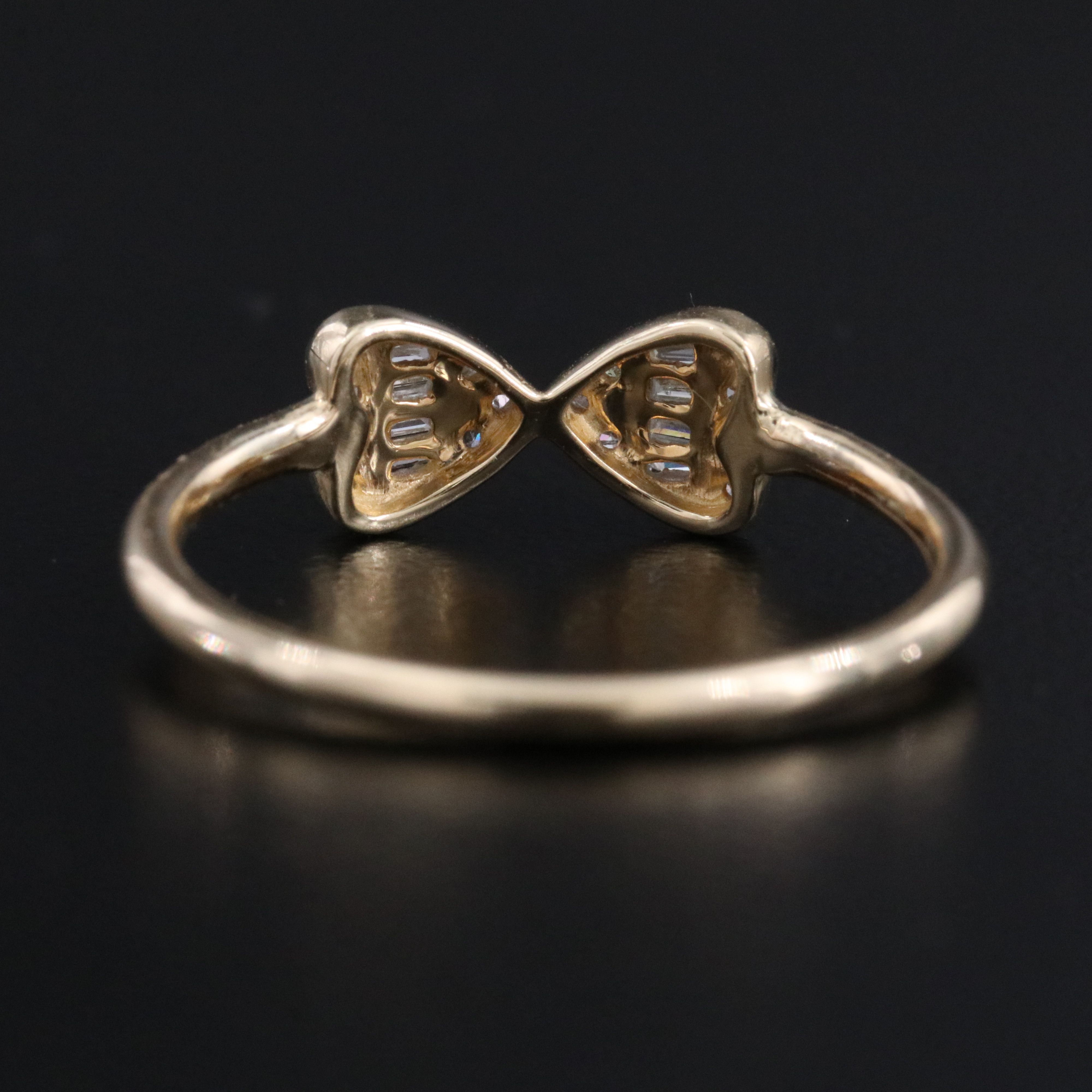 10K Diamond Bow Ring