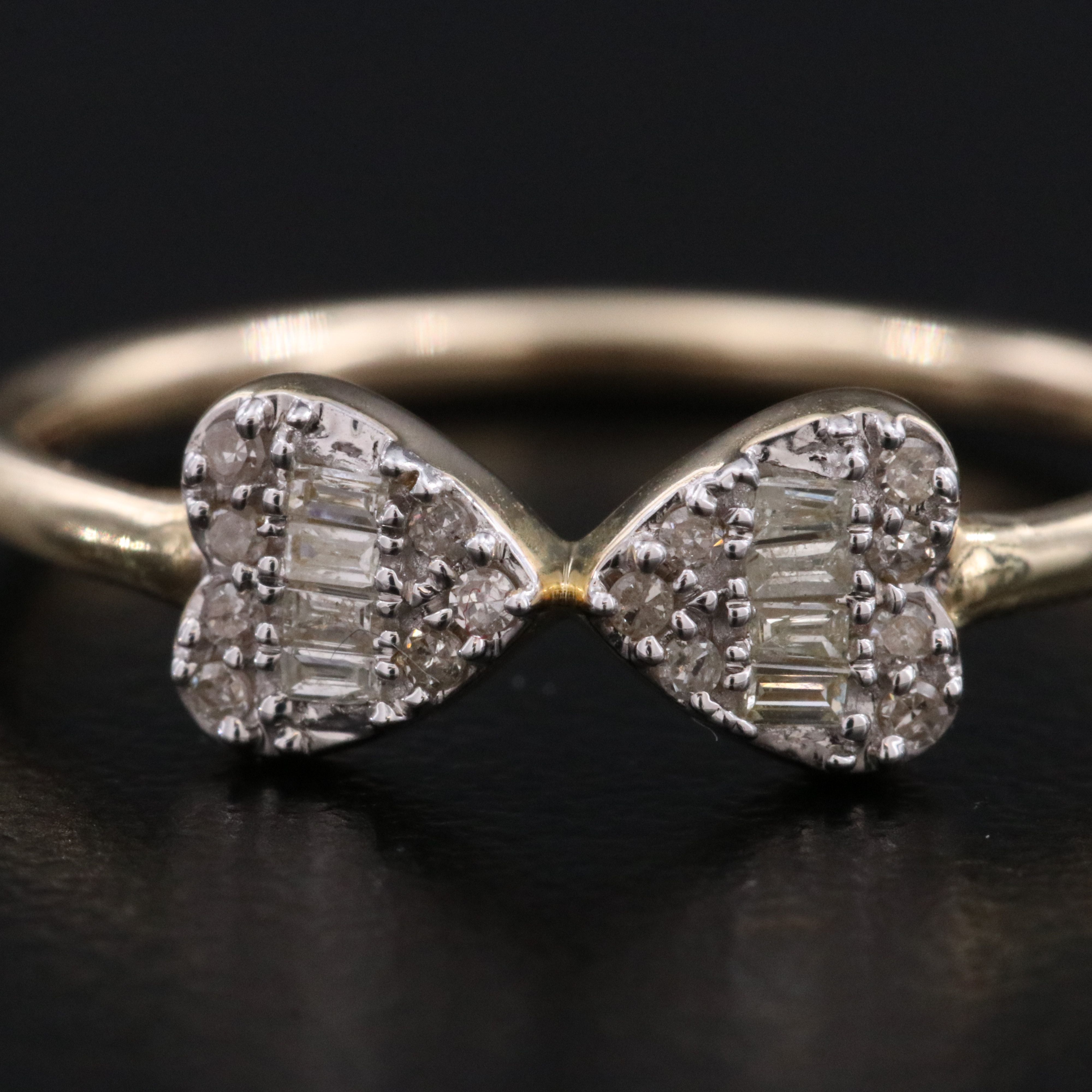 10K Diamond Bow Ring
