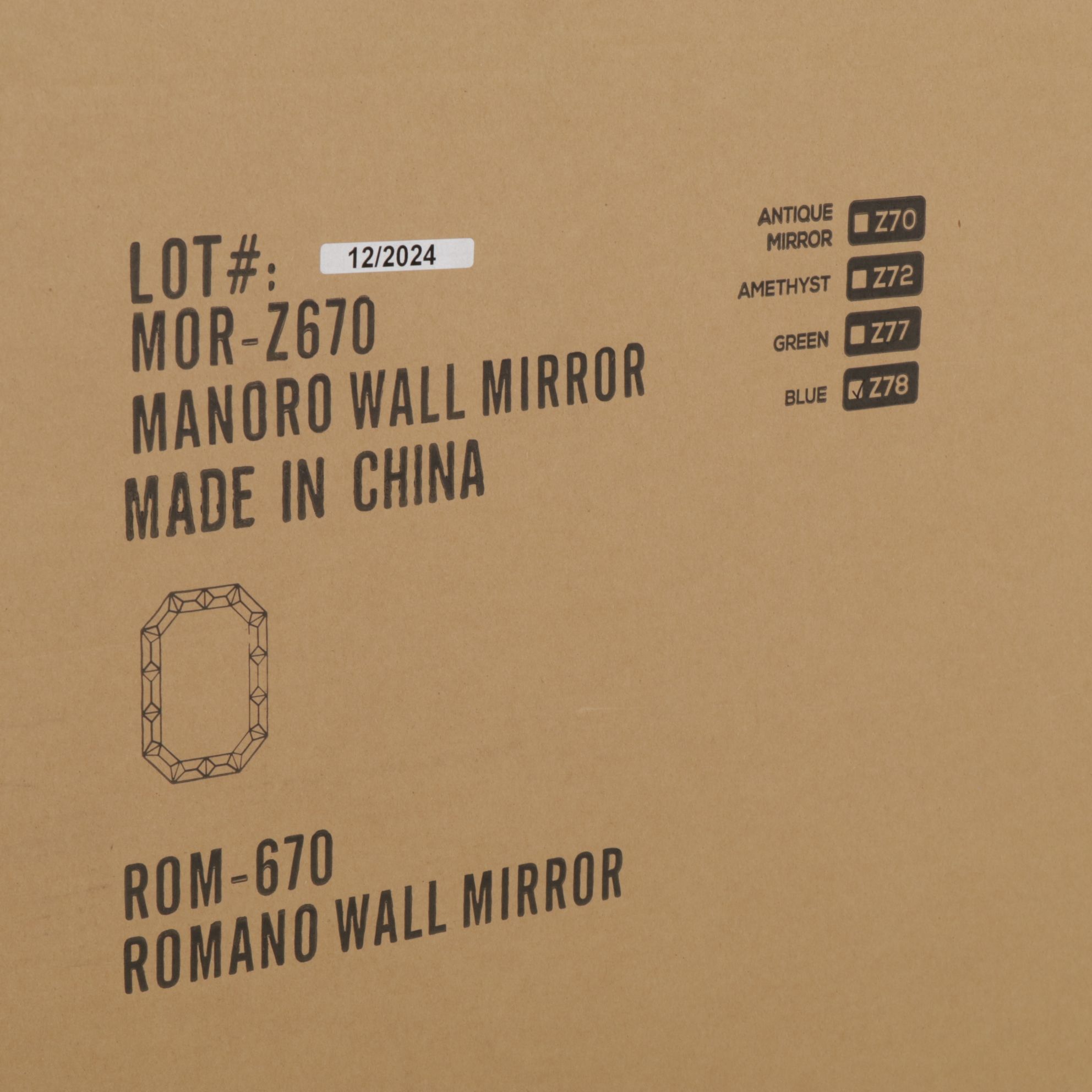 Villa & House "Romano" Sapphire Blue Framed Wall Mirror, 2024