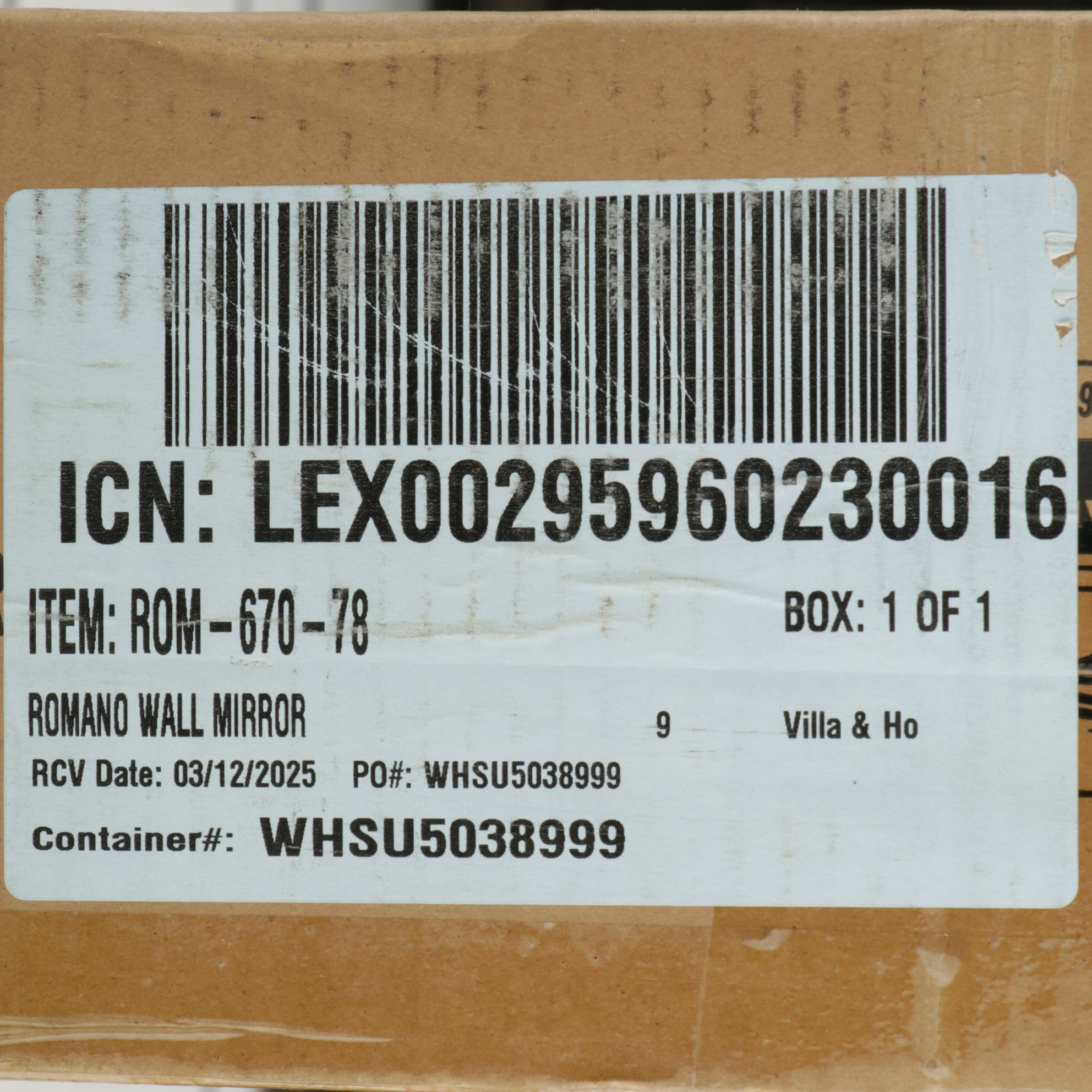 Villa & House "Romano" Sapphire Blue Framed Wall Mirror, 2024