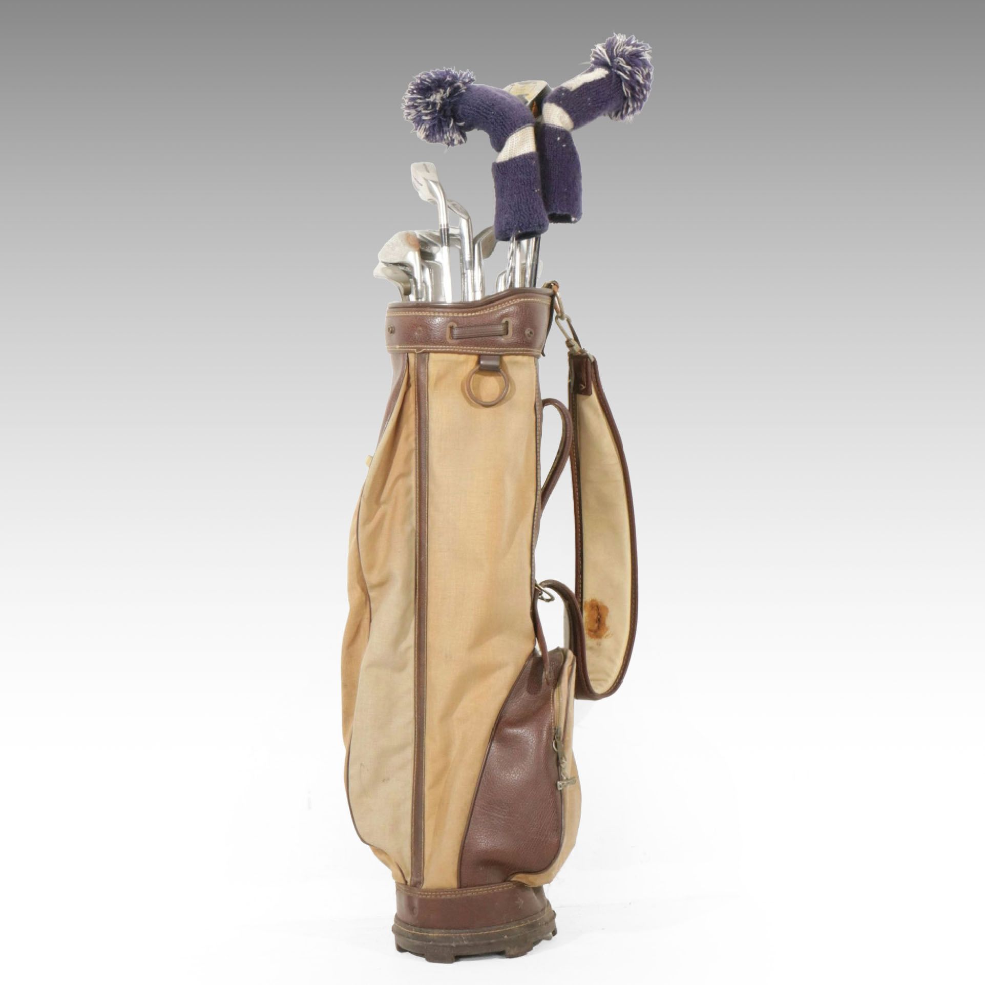 Middleground, Wilson and Other Golf Clubs with Bag