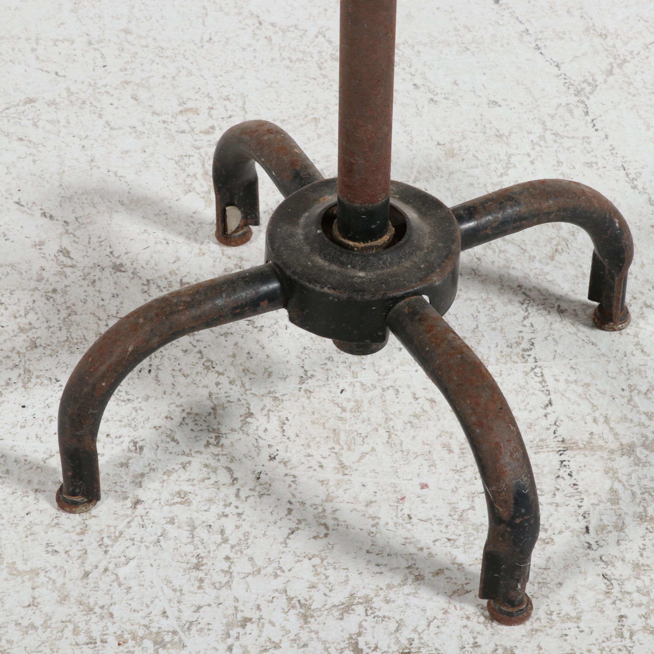 Two Industrial Metal Workshop Stools, Mid-20th Century