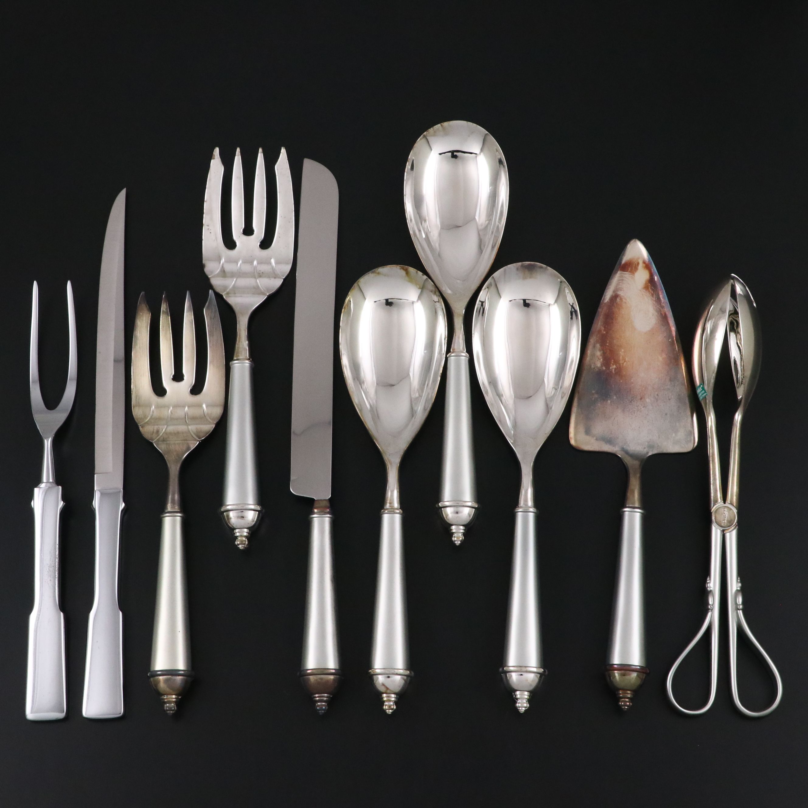 Towle "Copenhagen" Silver Plate Serving Utensils with Carvel Carving Set