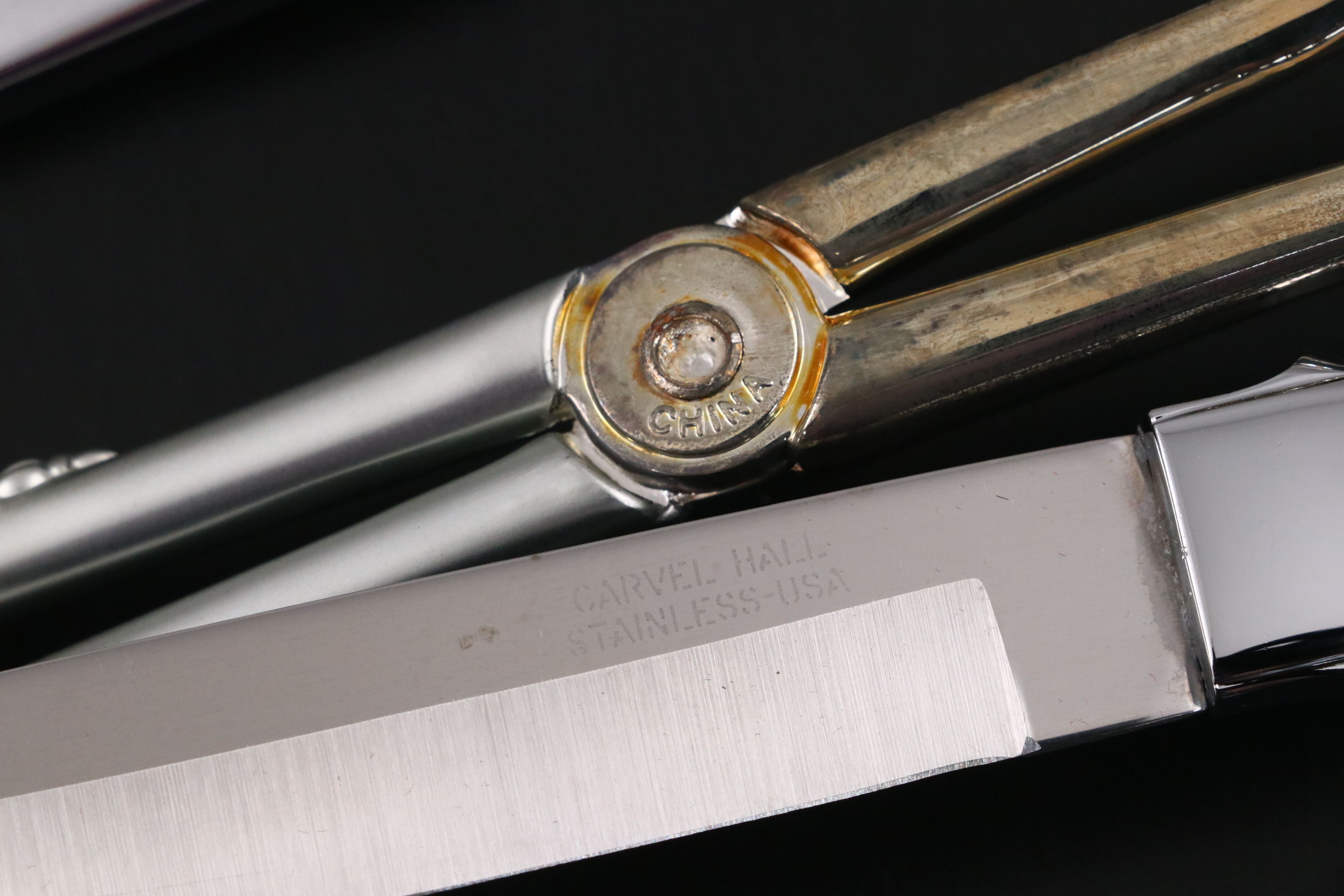 Towle "Copenhagen" Silver Plate Serving Utensils with Carvel Carving Set