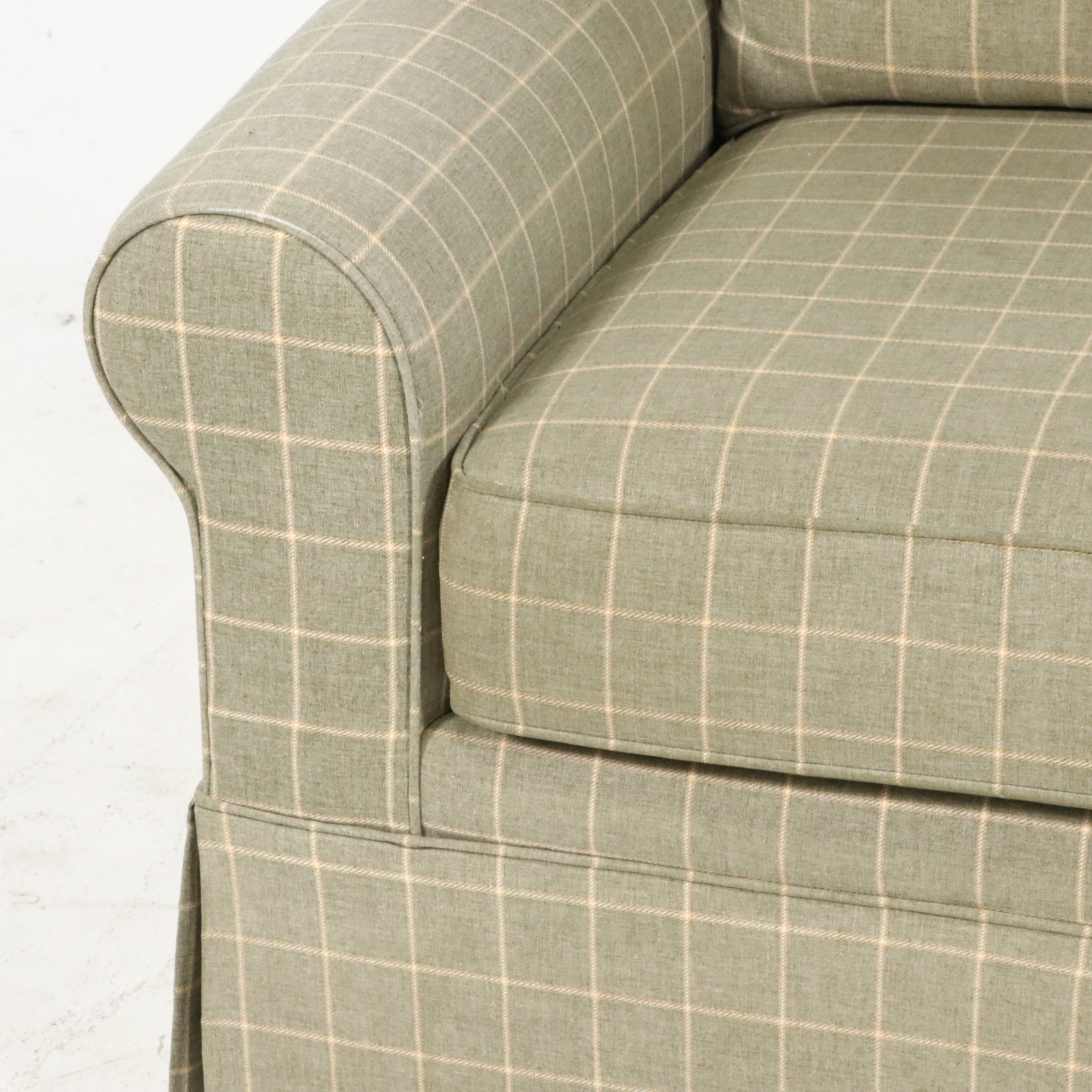 Berne Furniture Custom Built Three-Cushion Skirted Sofa, Late 20th Century