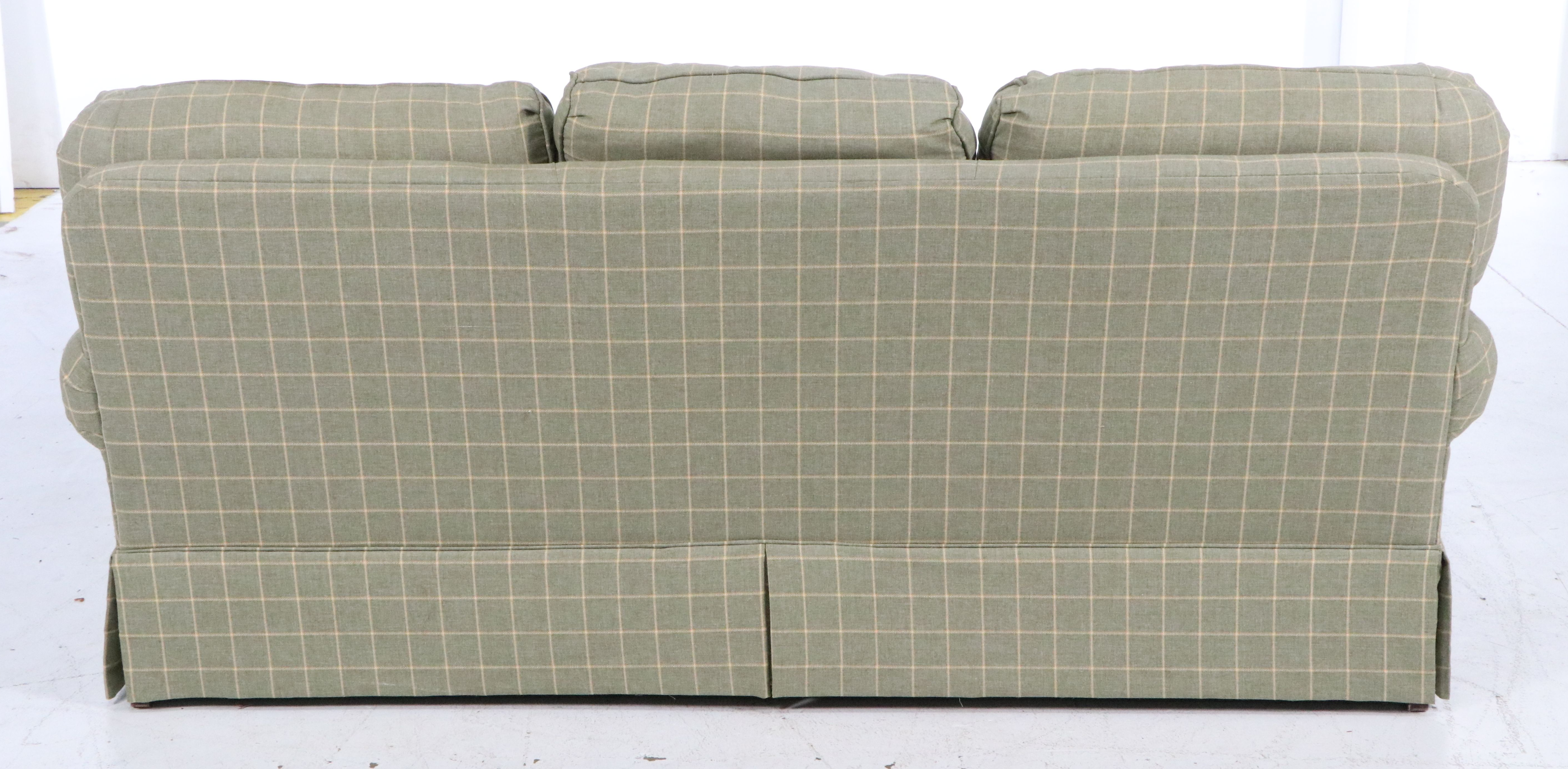 Berne Furniture Custom Built Three-Cushion Skirted Sofa, Late 20th Century