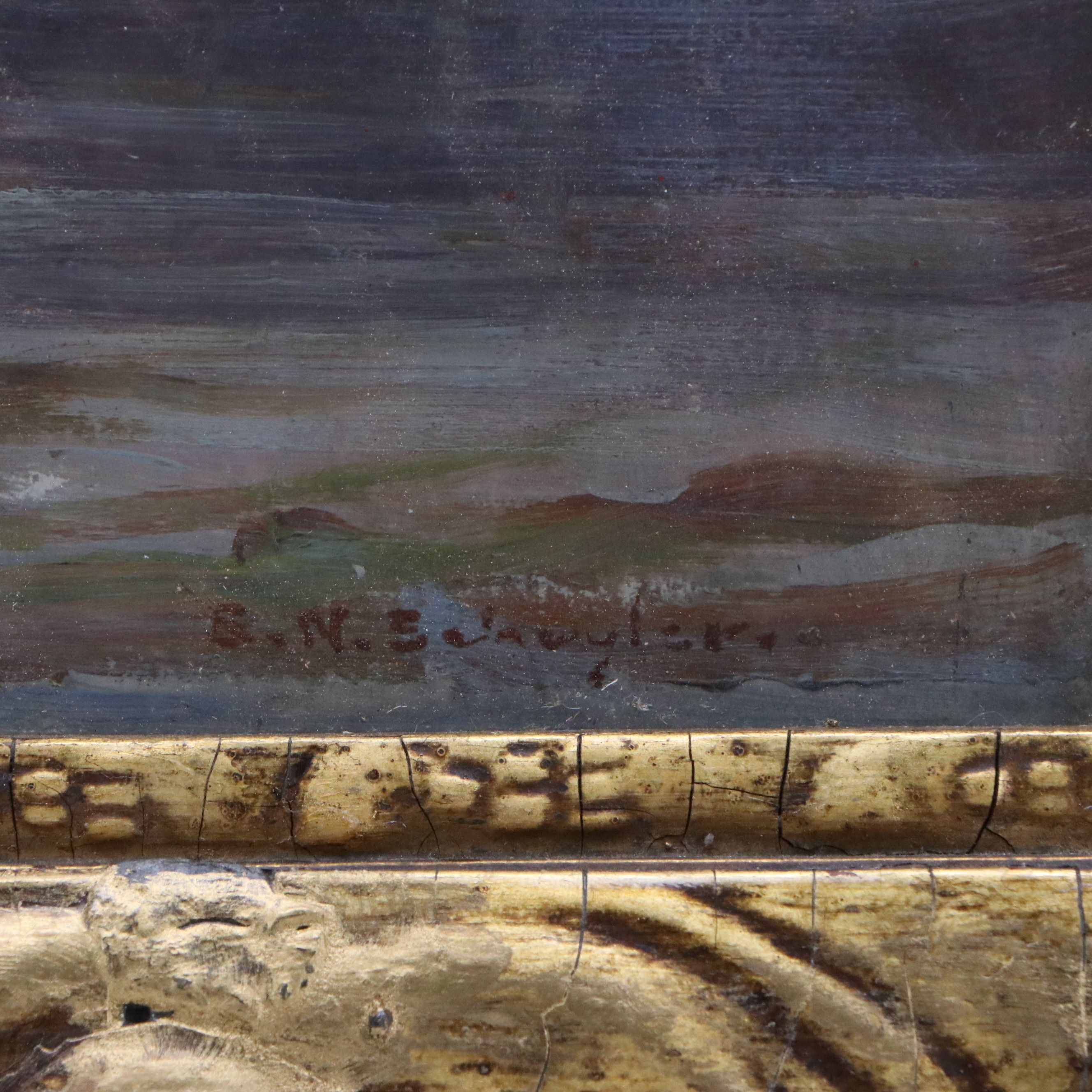 Sophie Norton Schuyler Dey Oil Painting of Wharf, Circa 1900