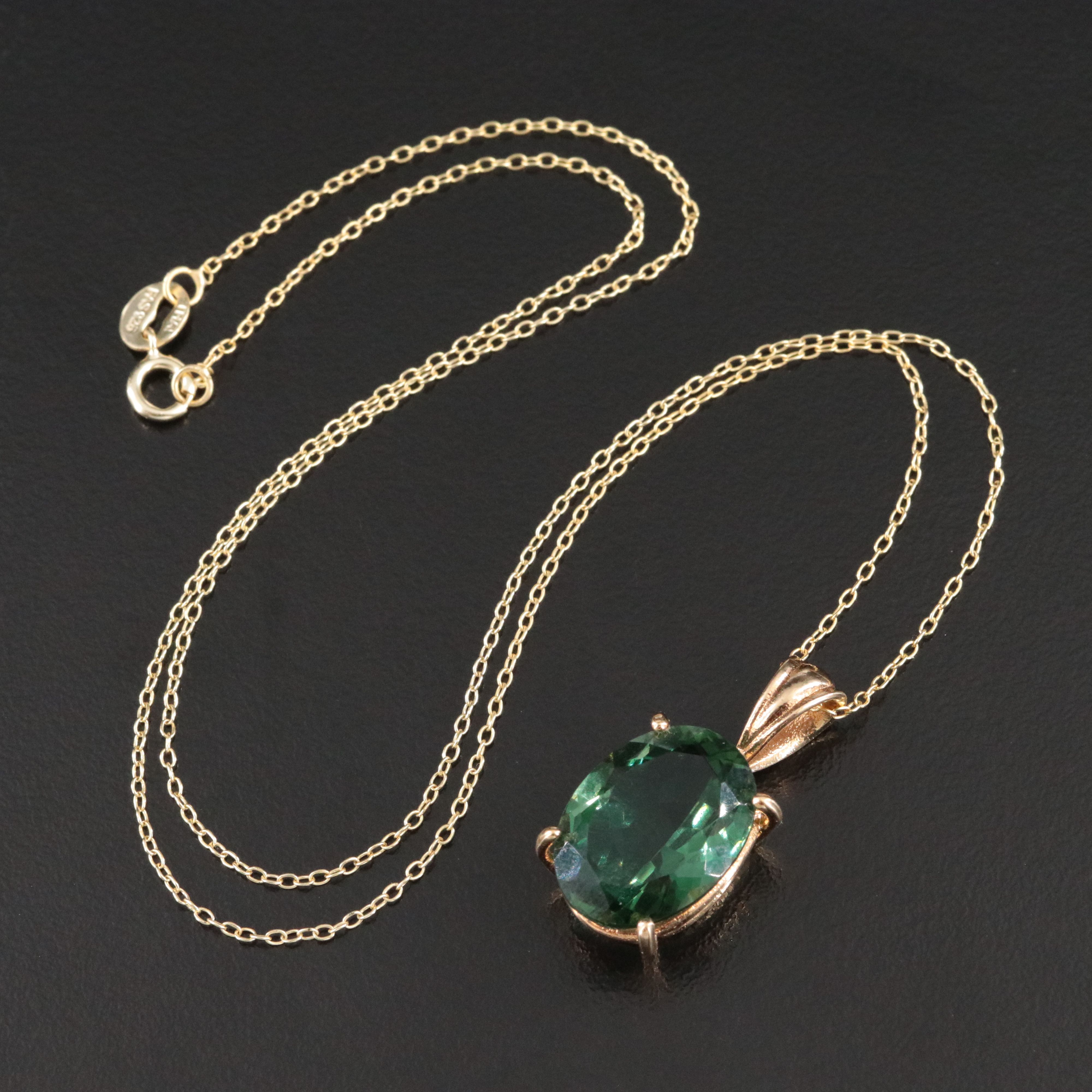 Sterling Prasiolite Pendant Necklace