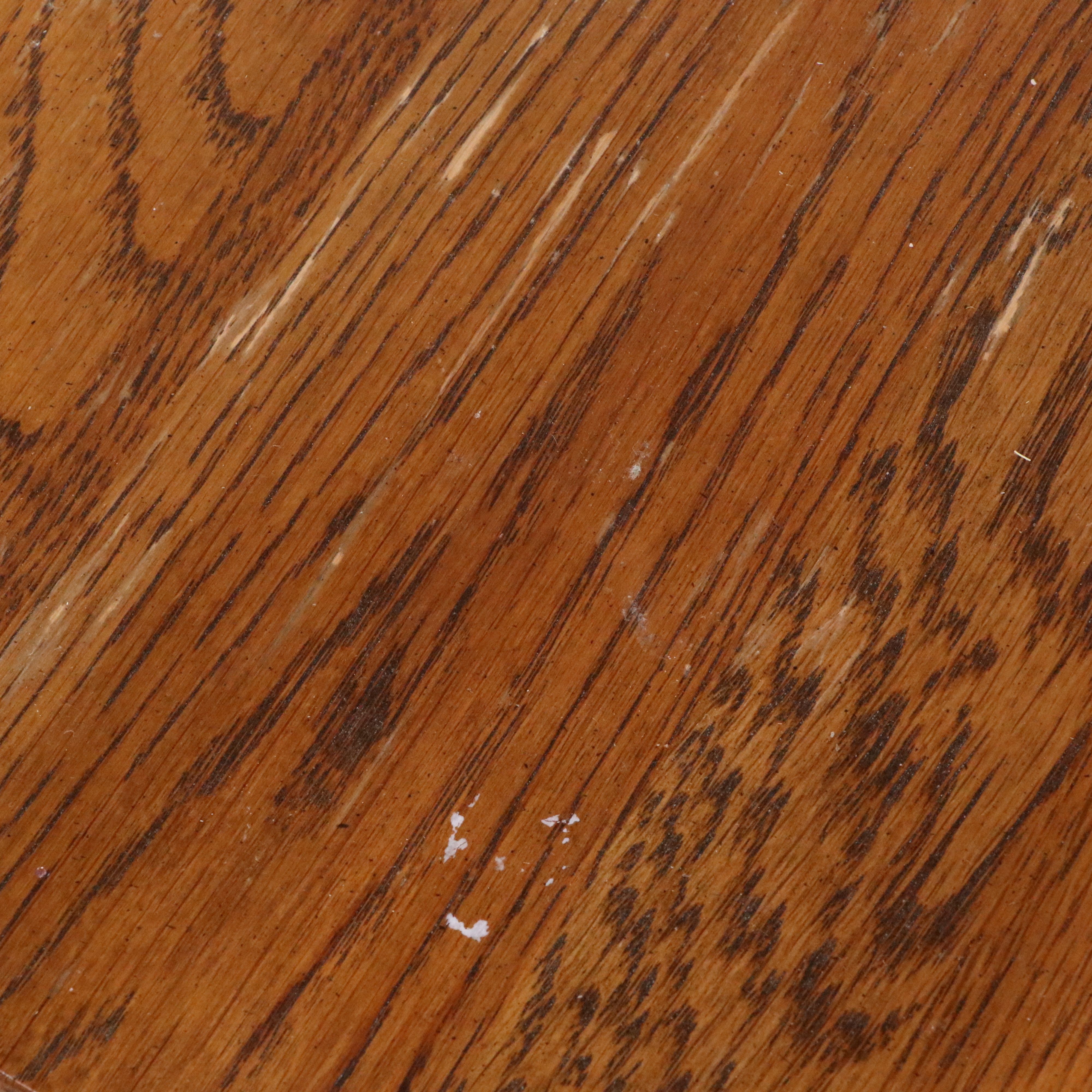 Pair of Country Colonial Style Oak Magazine End Tables, Late 20th Century