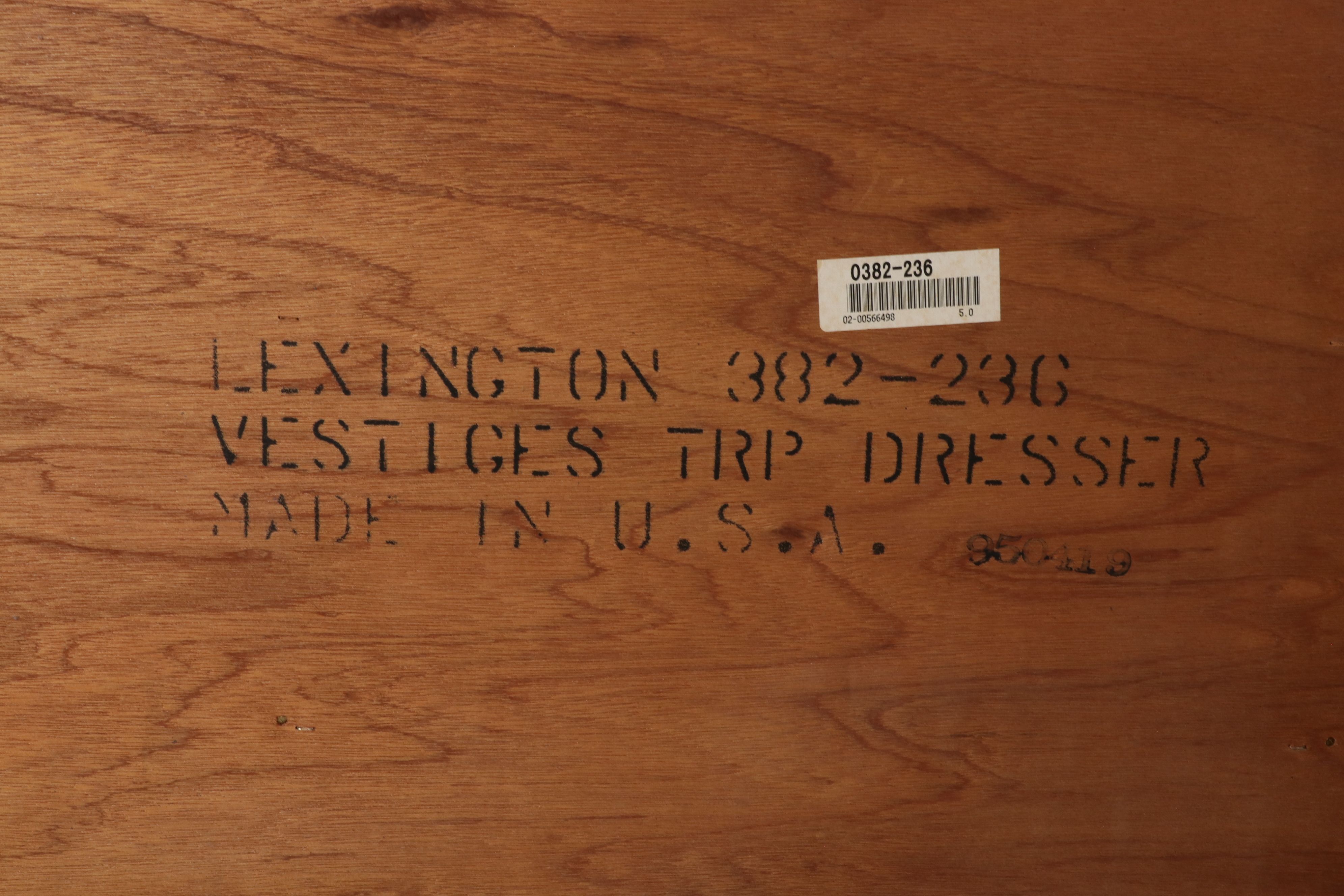 Lexington Furniture "Vestiges" Triple Dresser and Mirror, Late 20th Century